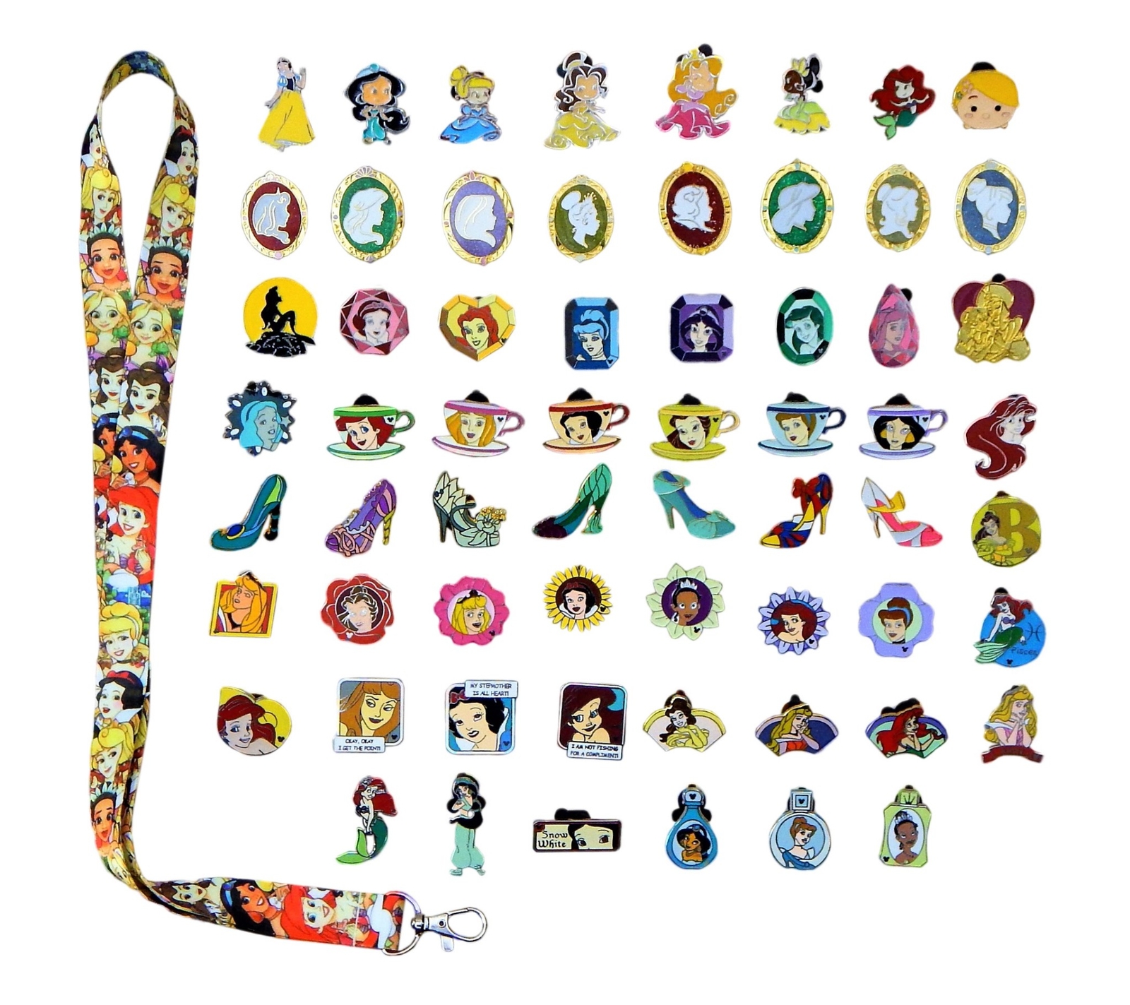 Princess Theme Starter Set With Lanyard & 10 Disney Park Trading Pins Brand New