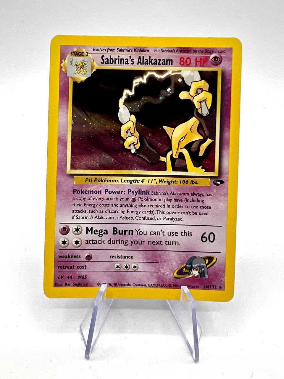 Pokemon TCG Sabrina's Alakazam 16/132 Gym Challenge Holo Rare English Excellent