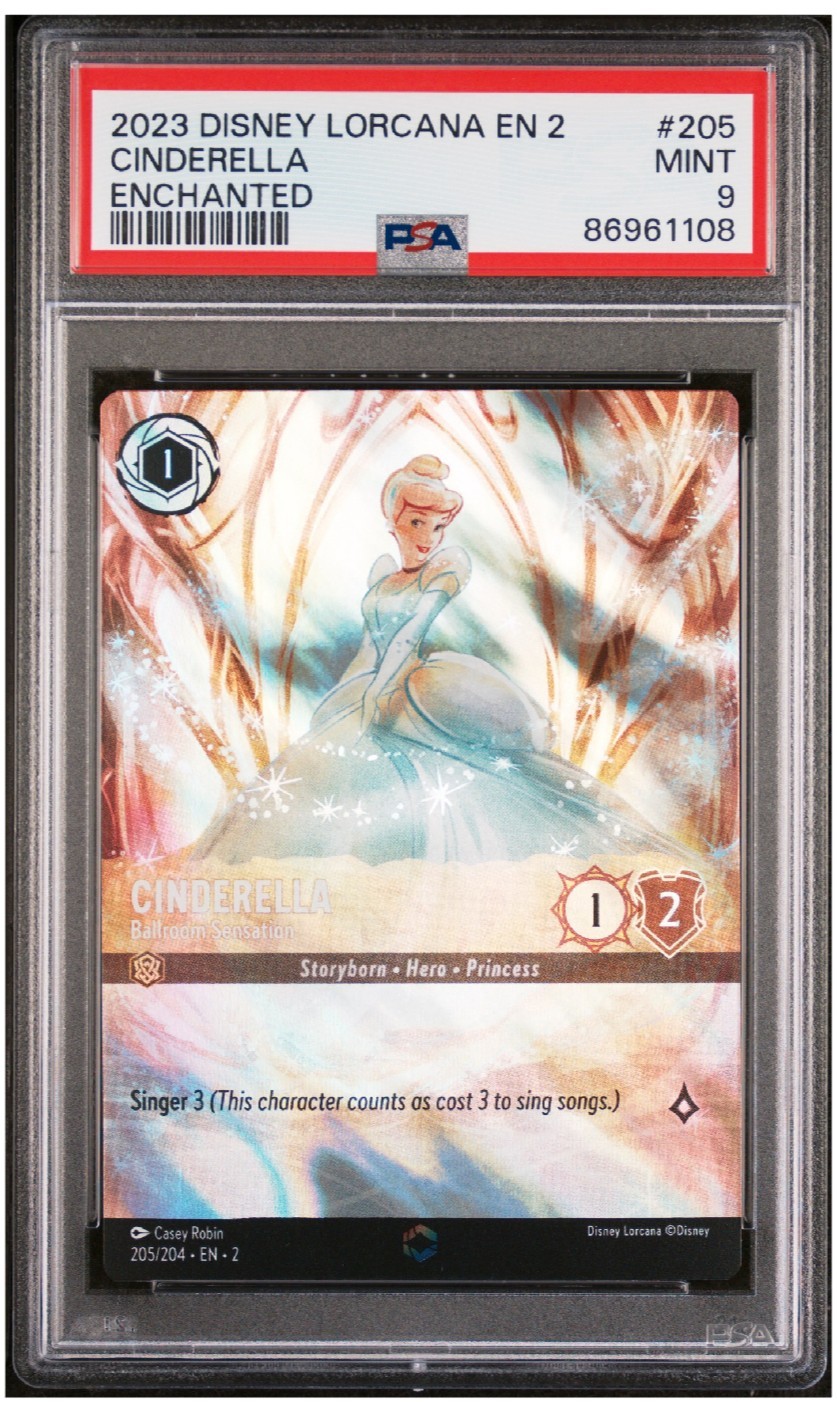 Lorcana Rise of Floodborn Cinderella Ballroom Sensation 205/204 Enchanted PSA 9