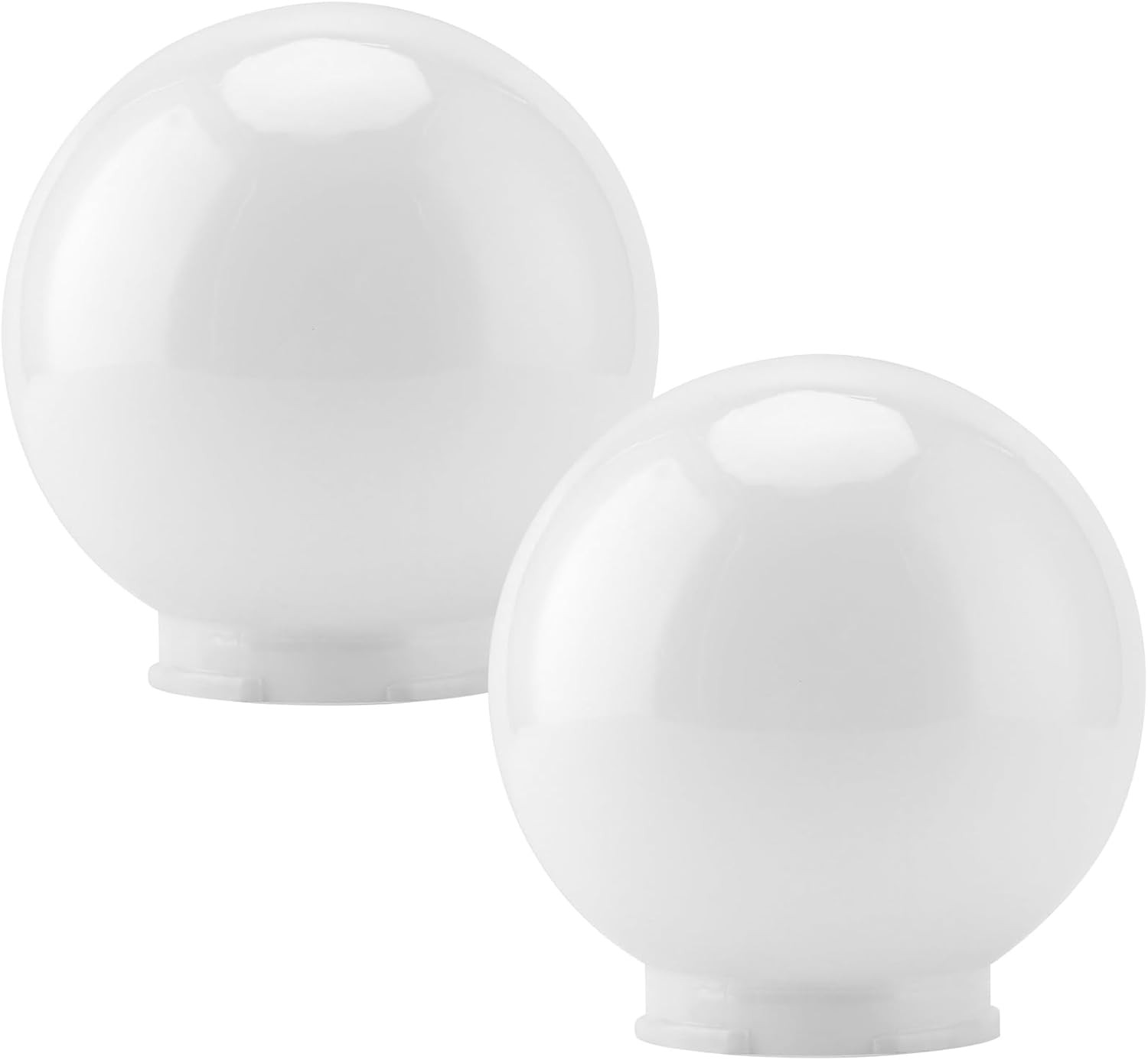 2 Pcs White Acrylic Replacement Globe, 6X6X3 Inch Replacement Globe Shade