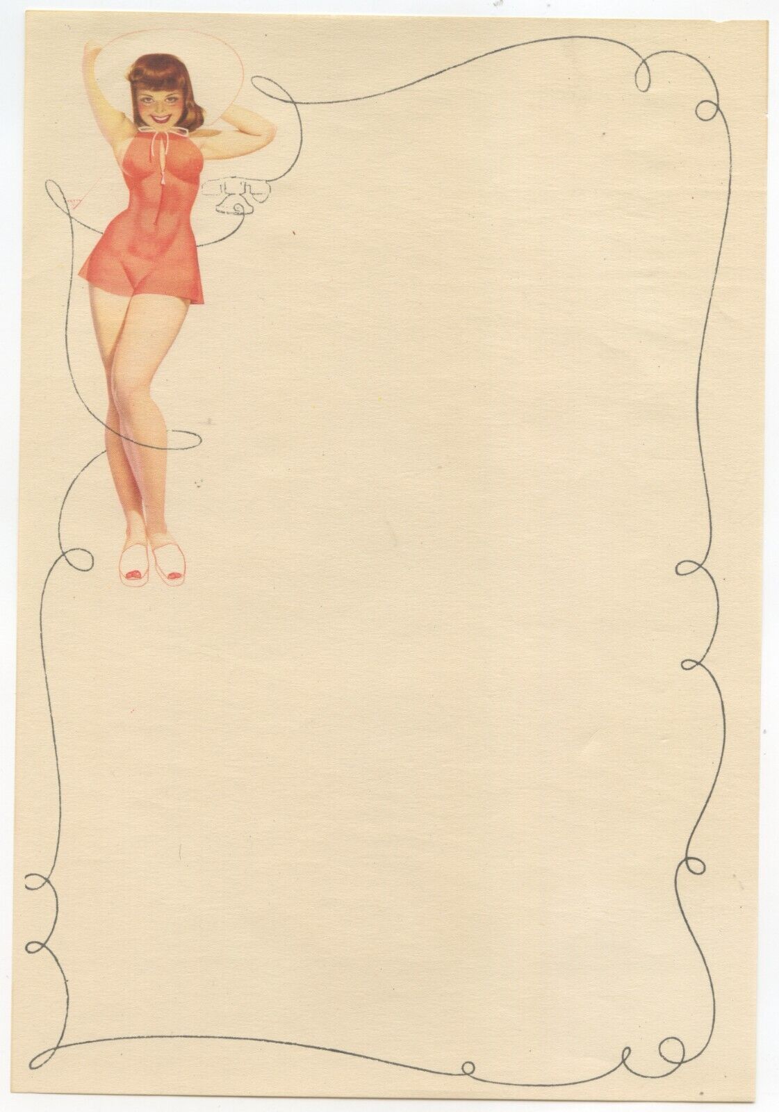 1940\'s VINTAGE GEORGE PETTY GIRL PINUP STATIONERY NM CONDITION 10 1/2\