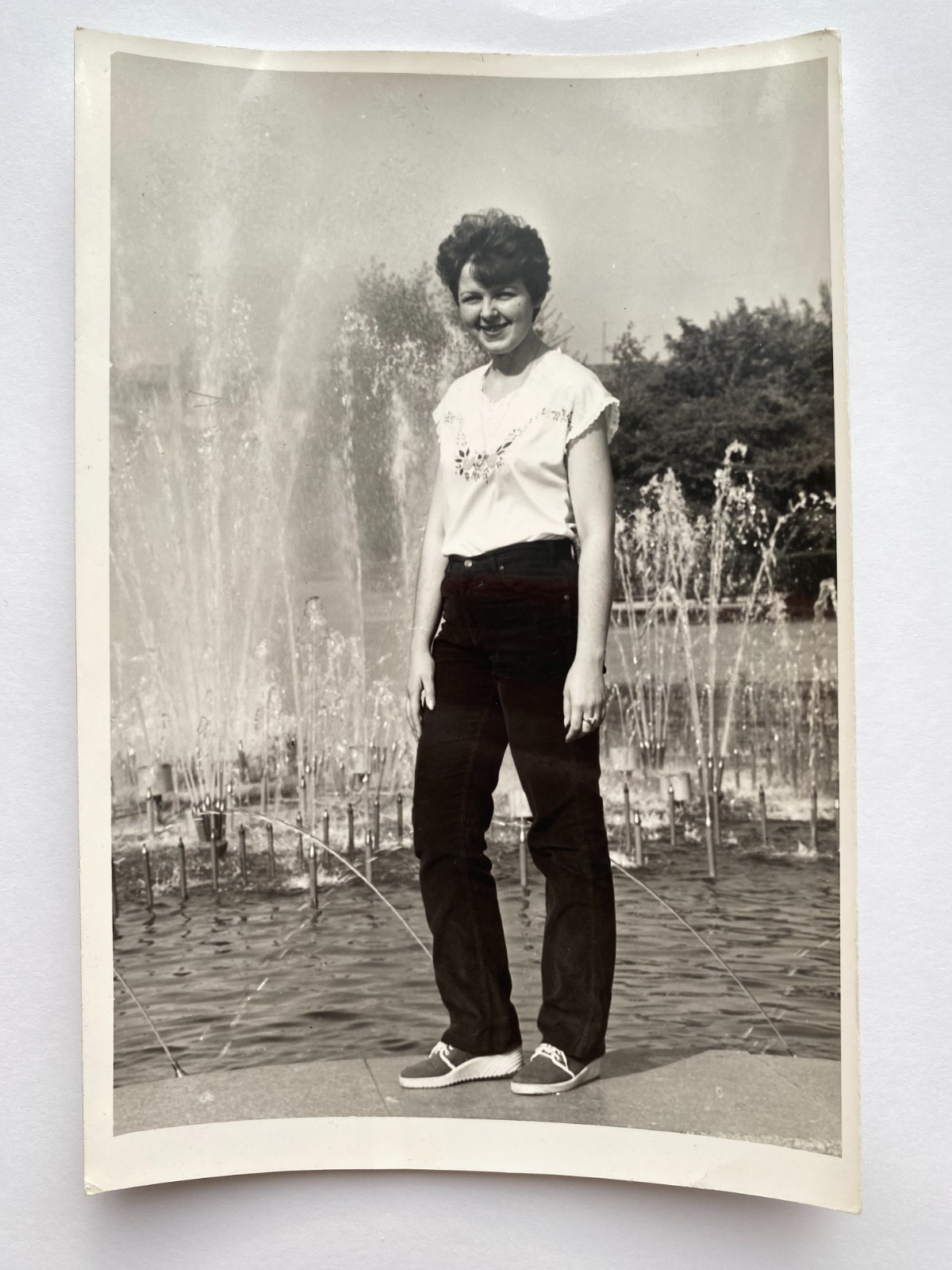 Beautiful girl pretty attractive young woman smiles Vintage Photo
