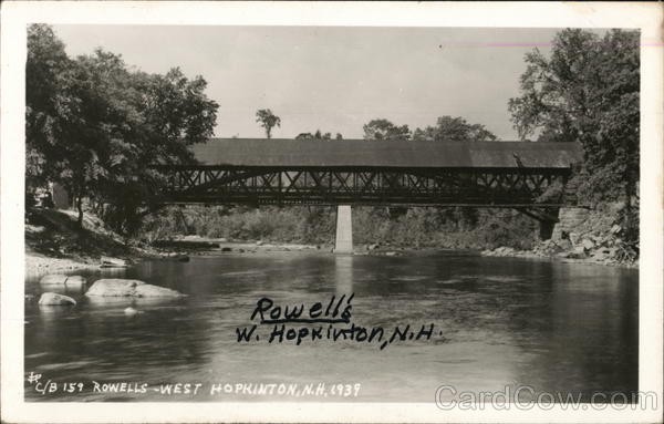 West Hopkinton, New Hampshire NH Rowell's-W. Hopkinton Original Vintage RPPC