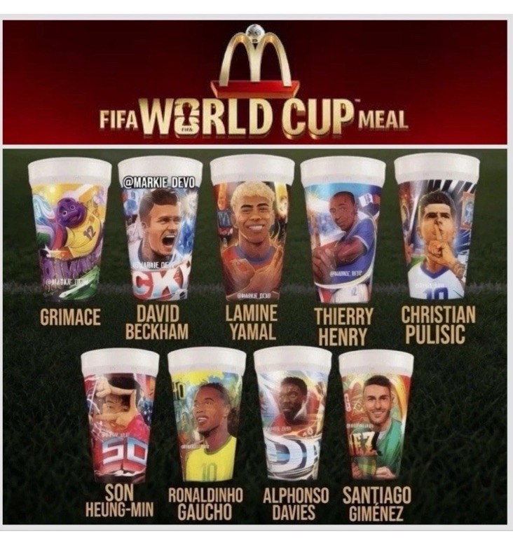 McDonald's 2026 FIFA World Cup Collectible Cups Complete Set 9 Cups (OPENED)