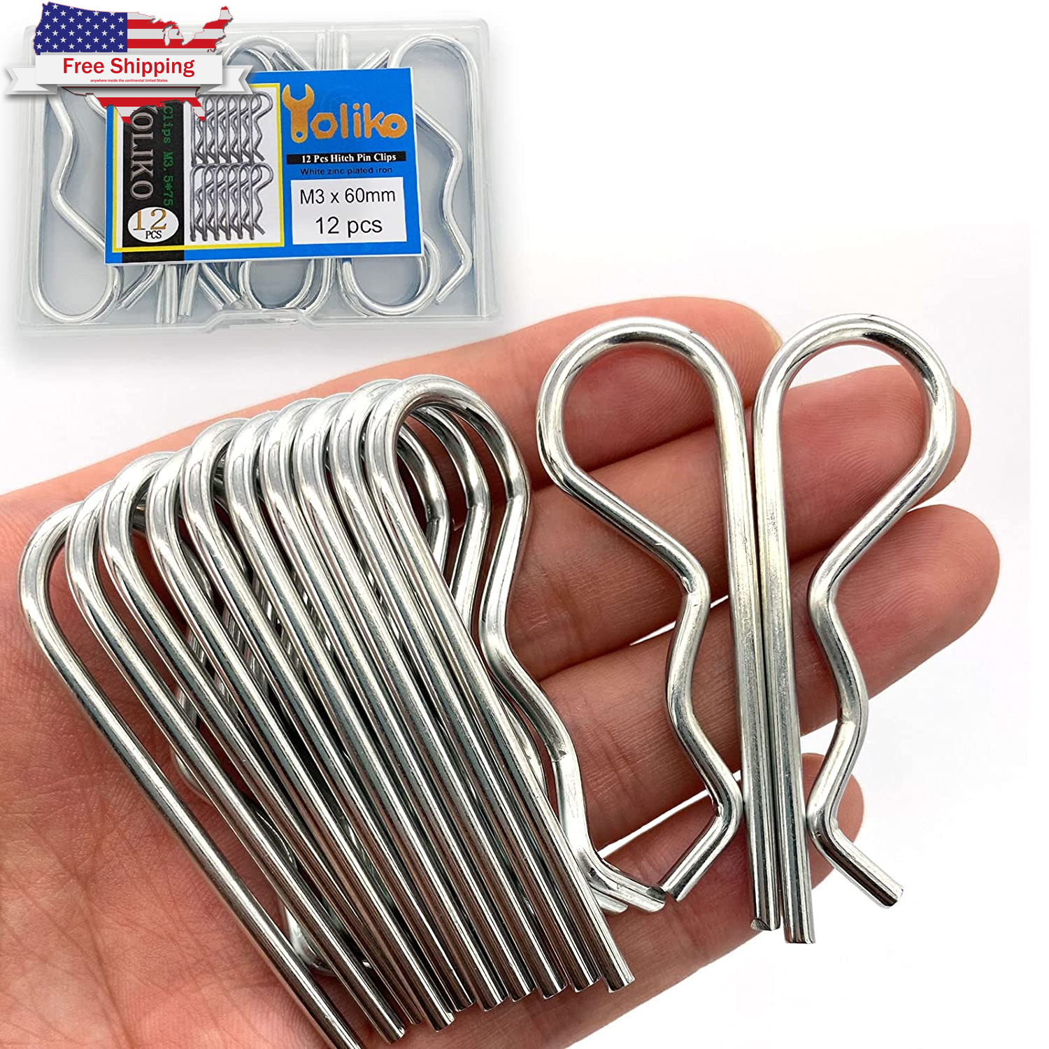 12 Pcs Heavy Duty Hitch Pins Clip R Clips Spring Retaining Wire Hair Pin ⭐️⭐️⭐️⭐