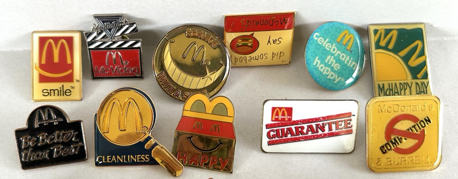 Vintage McDonald\'s Employee Lapel Pins Mixed Lot Of 11
