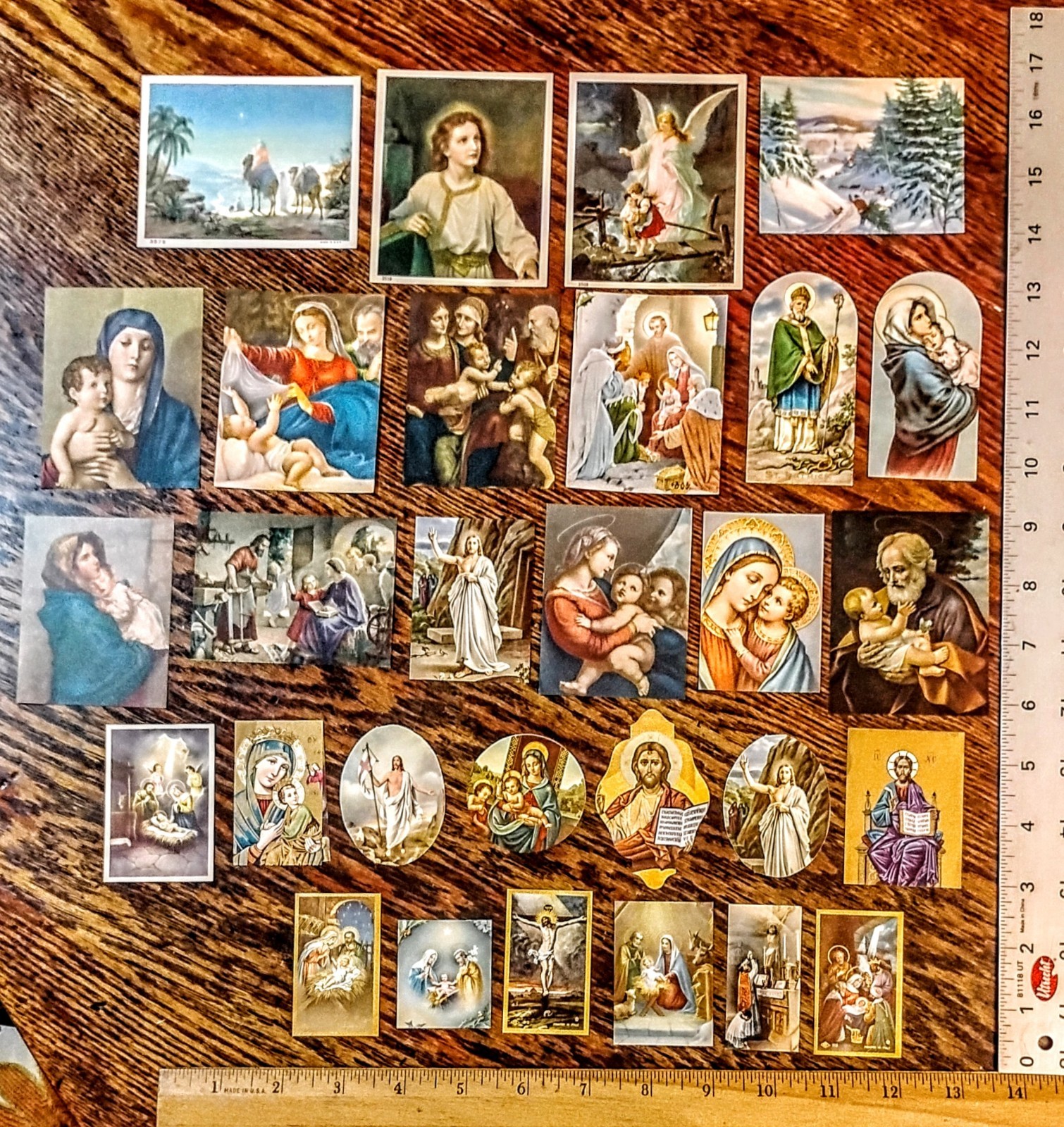 Miniature Lot of 30 Vintage Holy Pictures Bible Markers Lithographs Italy 