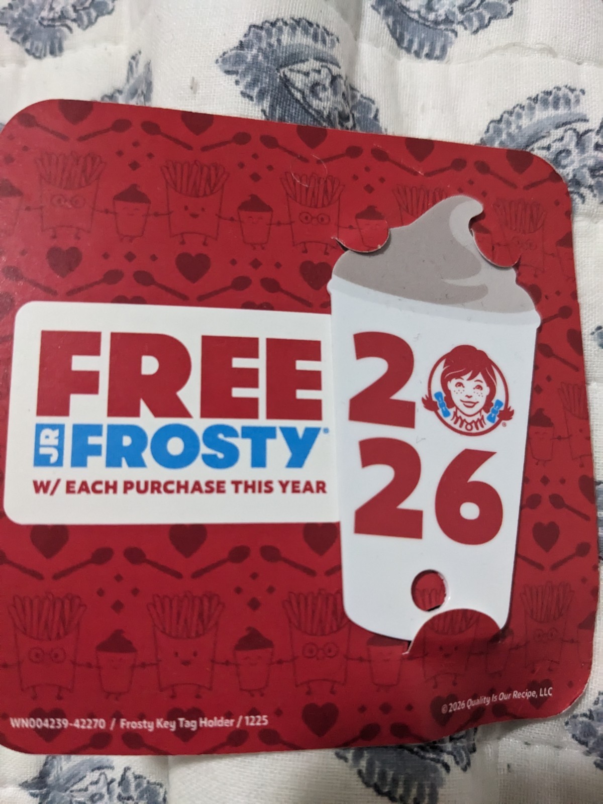 2026 Wendy's Frosty Key Tag