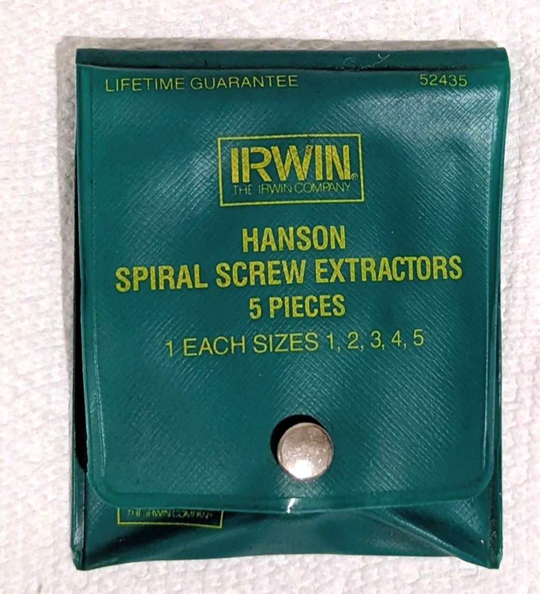 Vintage Irwin-Hanson 5 Piece Spiral Screw Extractor Set #52435 Made in USA