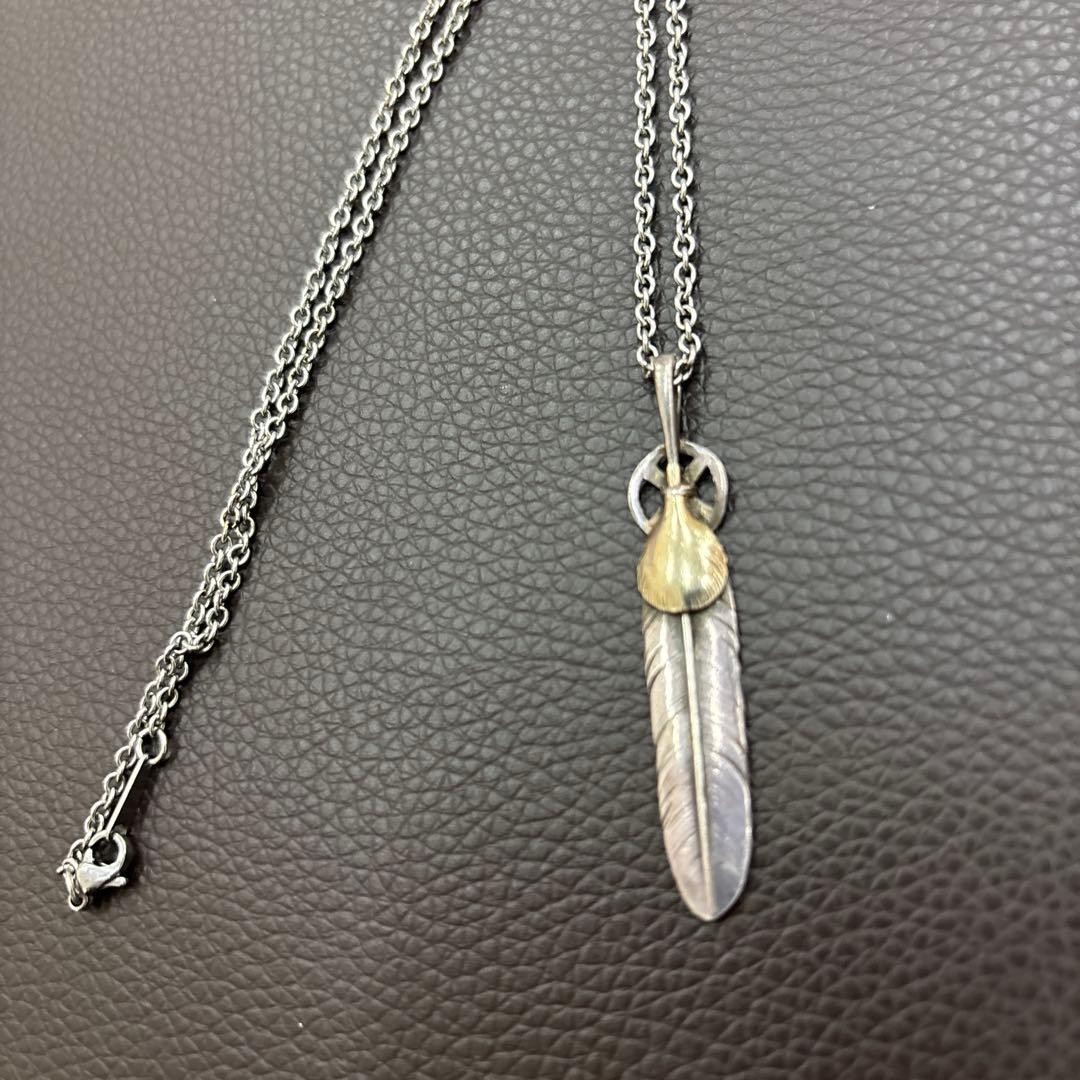 Goro\'s Men Accessory Feather Necklace Silver Gold 5Cm VHTF Designer Collection P
