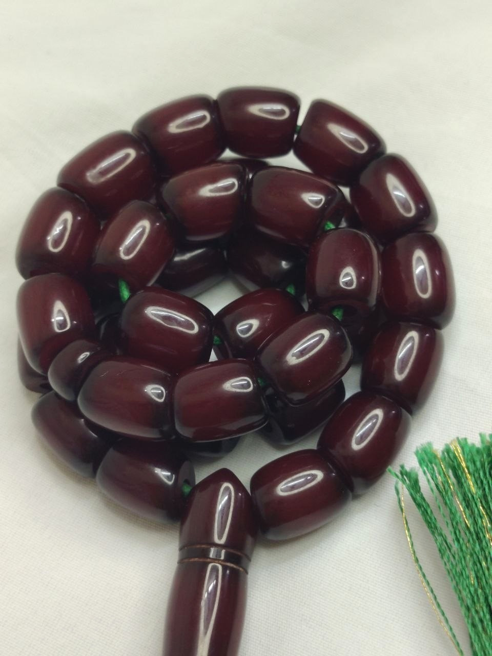 Vintage Faturan Misbaha prayer 33 Beads Dark Cherry Tasbih 34g