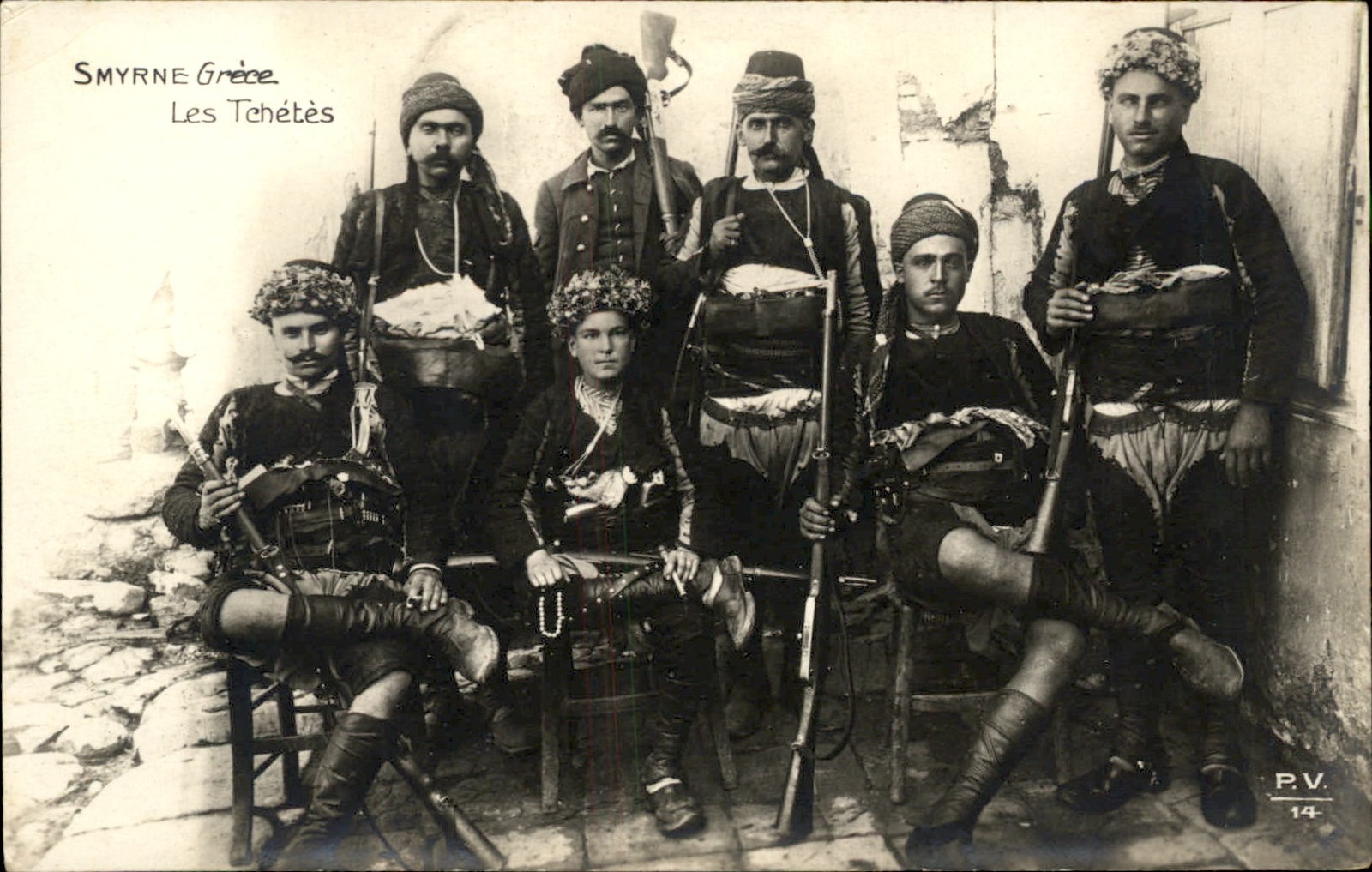 Smyrne Les Tchetes.V. c1900s-10s Real Photo Vintage Postcard bhn