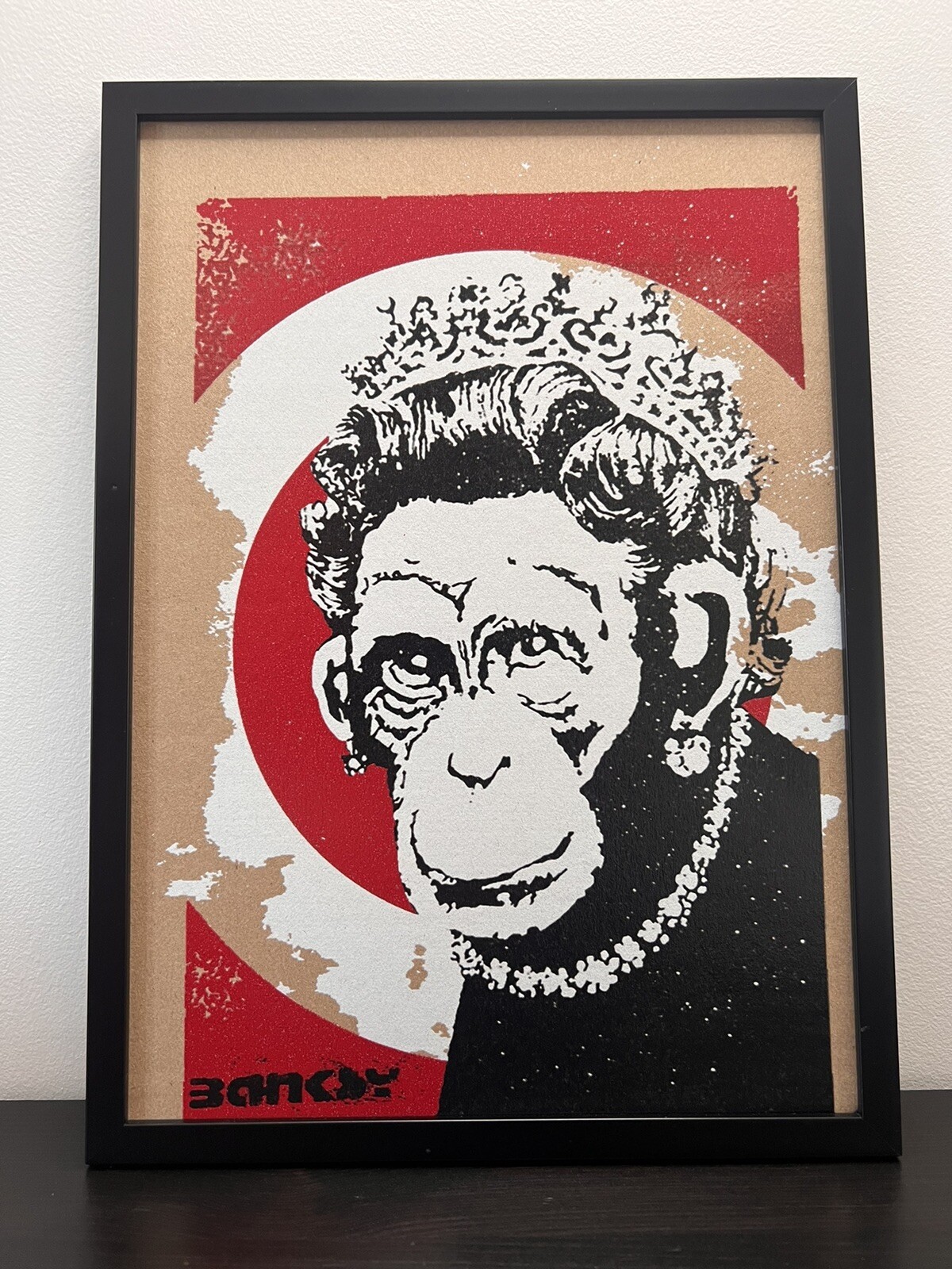 Banksy (after) - stencil on cardboard 20×30 - framed - edition of 50