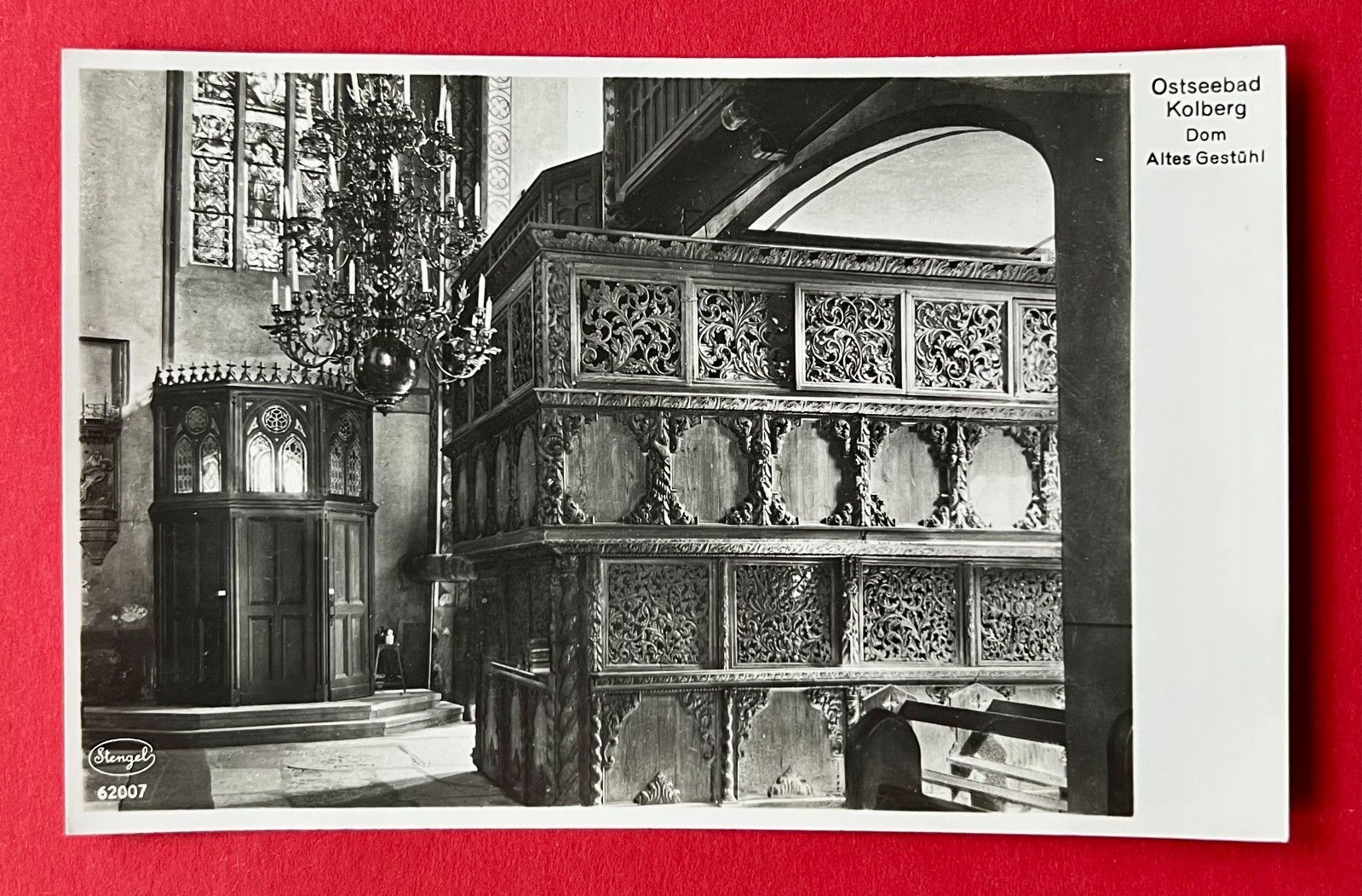 Photo postcard Kolberg in Pomerania around 1935 Cathedral old stalls (161658