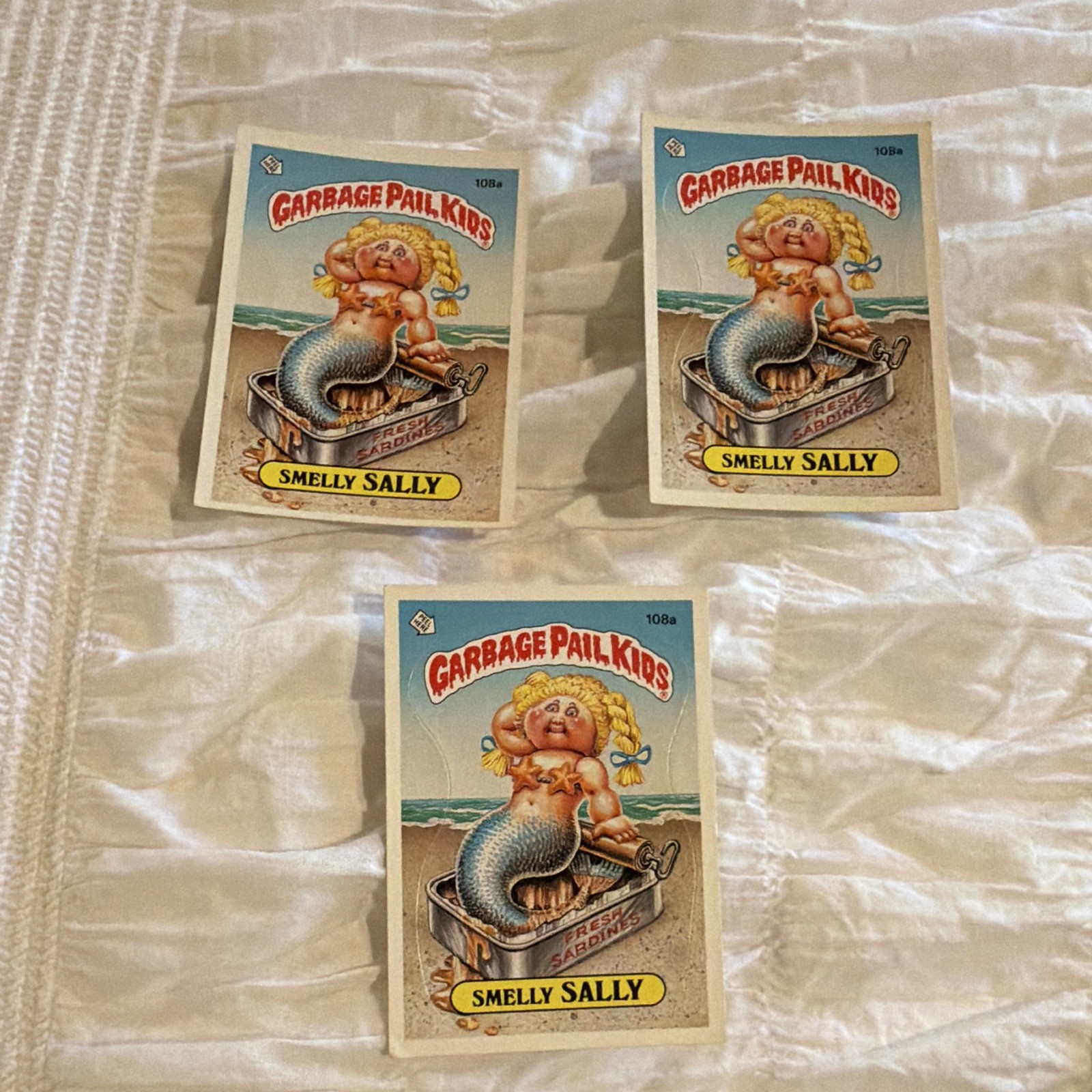 Topps Garbage Pail Kids Smelly Sally #108a Teacher\'s Pet 1986 Card Lot (3)