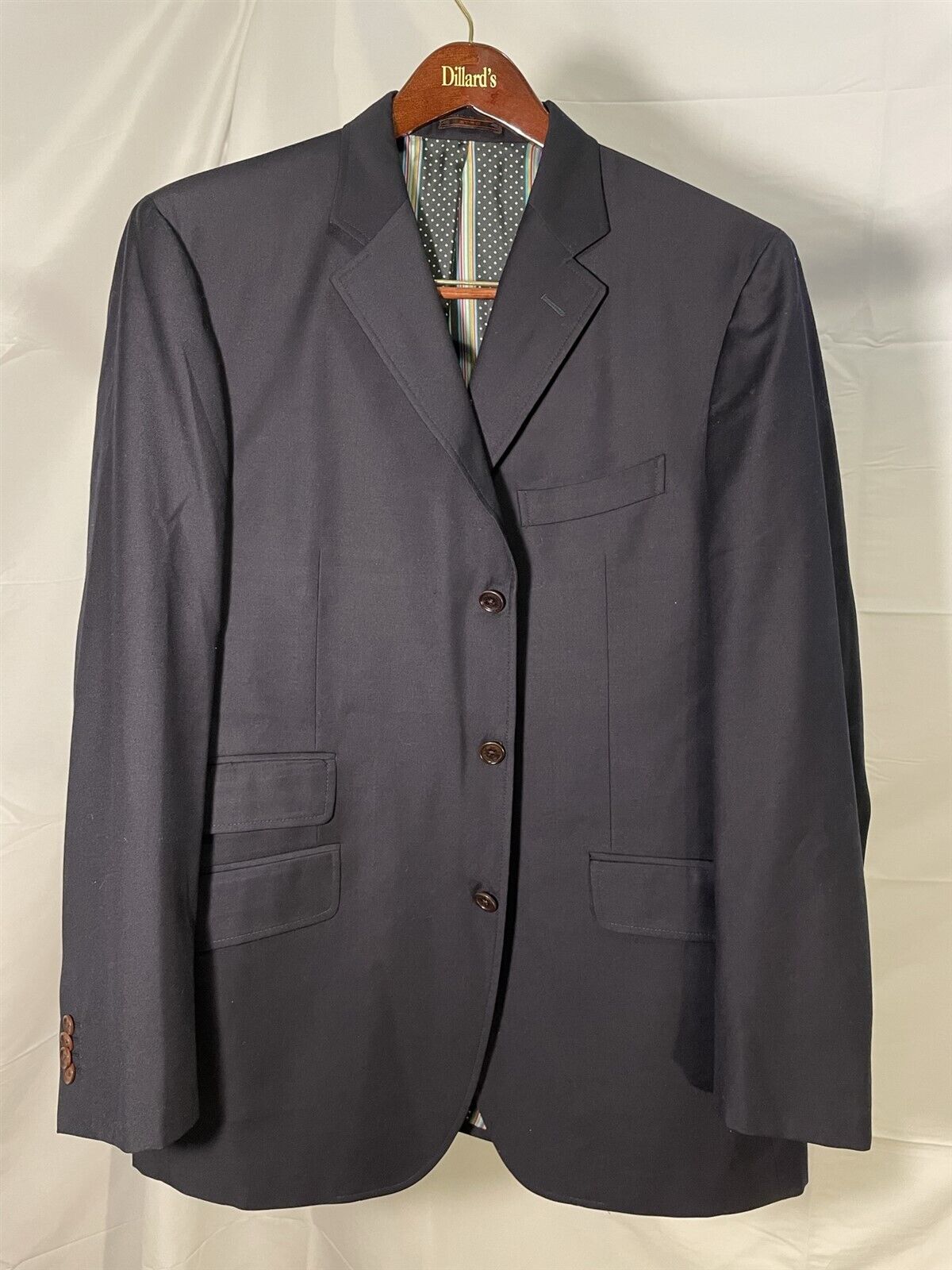 Etro Milano 56 | 46L Made in Italy Navy 100% Wool 3Btn Blazer Sport Coat Jacket
