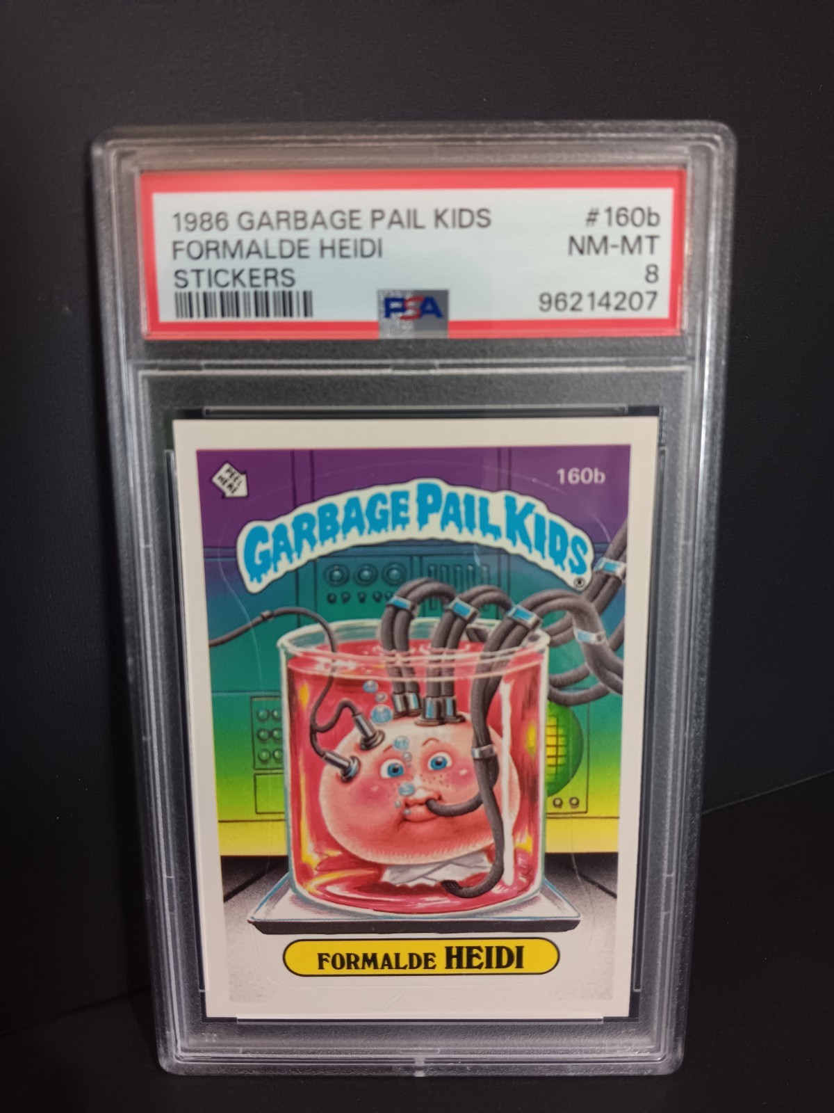 PSA 8 1986 Garbage Pail Kids OS4 160b Formalde HEIDI GPK Formaldehyde Gothic