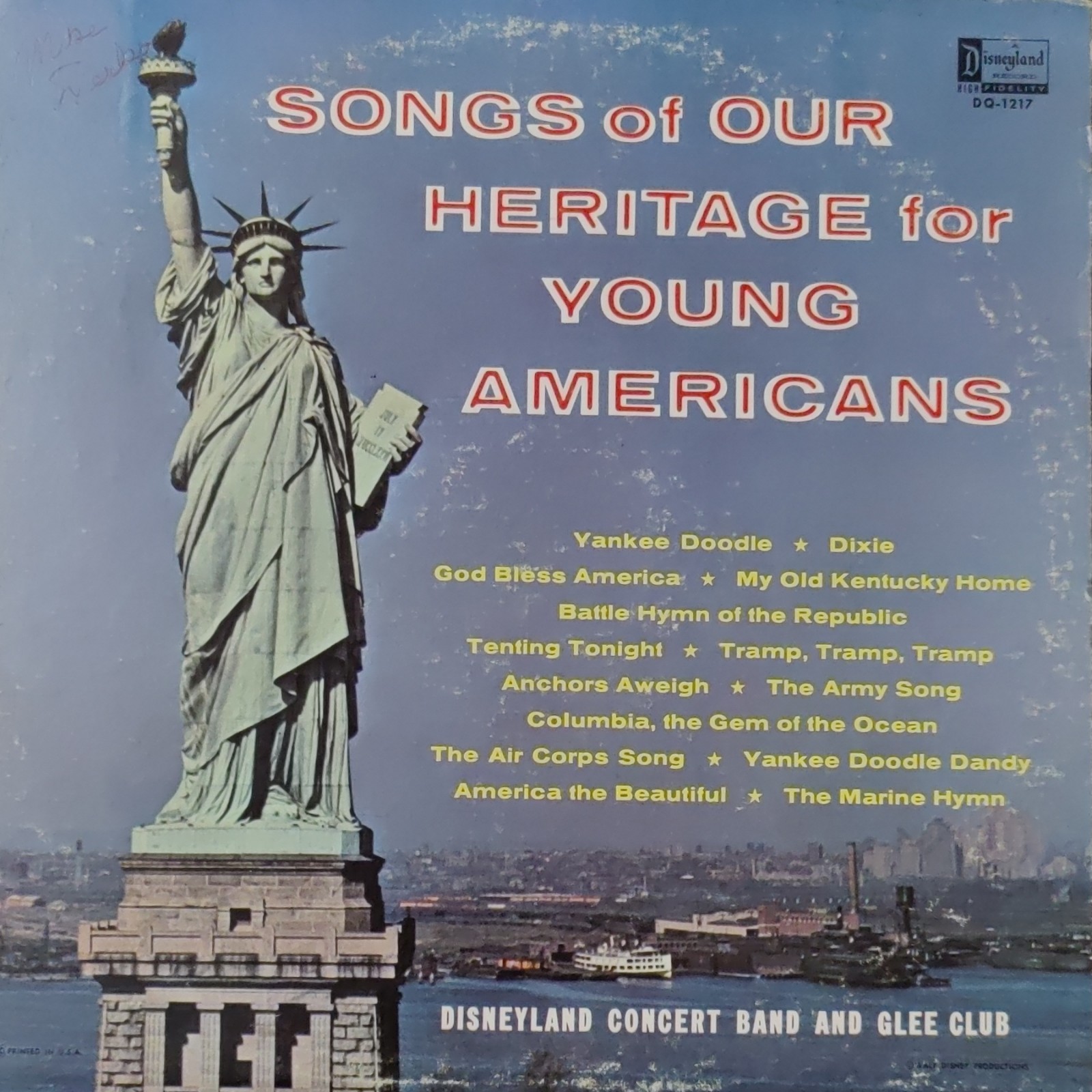 Disneyland Records Songs of Our Heritage for Young Americans LP Disney