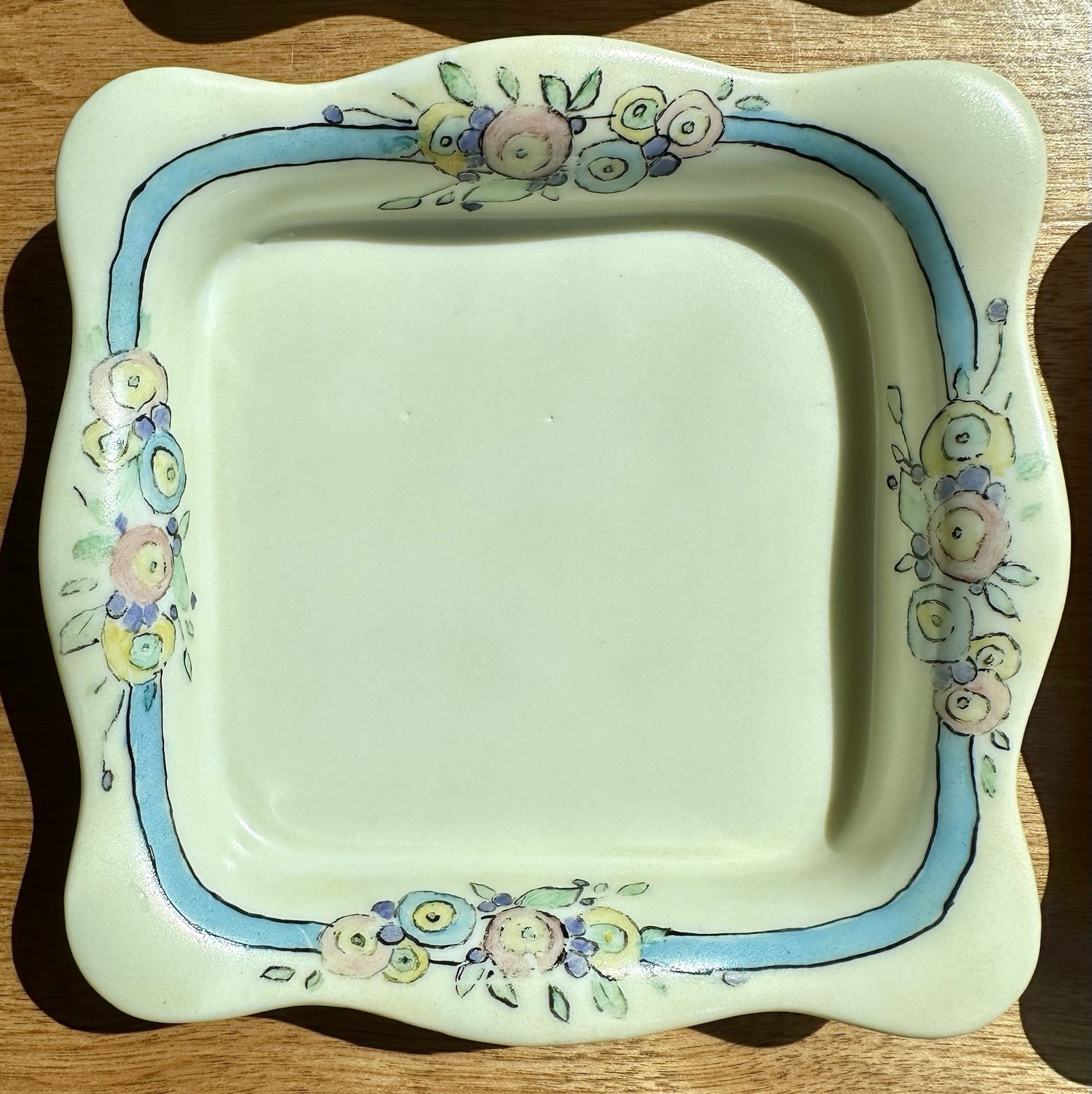 6 Bernardaud Antique Nut Mint Bonbon 5” Square Art Nouveau Deco Trinket Dishes