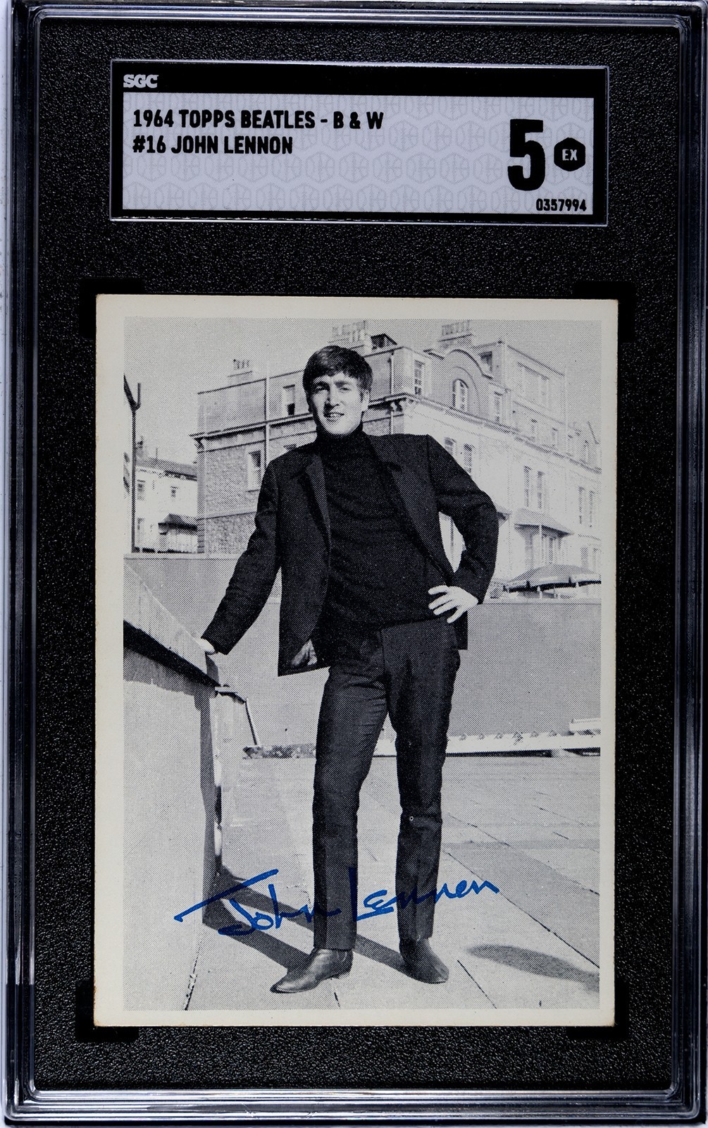 Topps, 1964 The Beatles-B&W John Lennon #16. SGC 5 EX