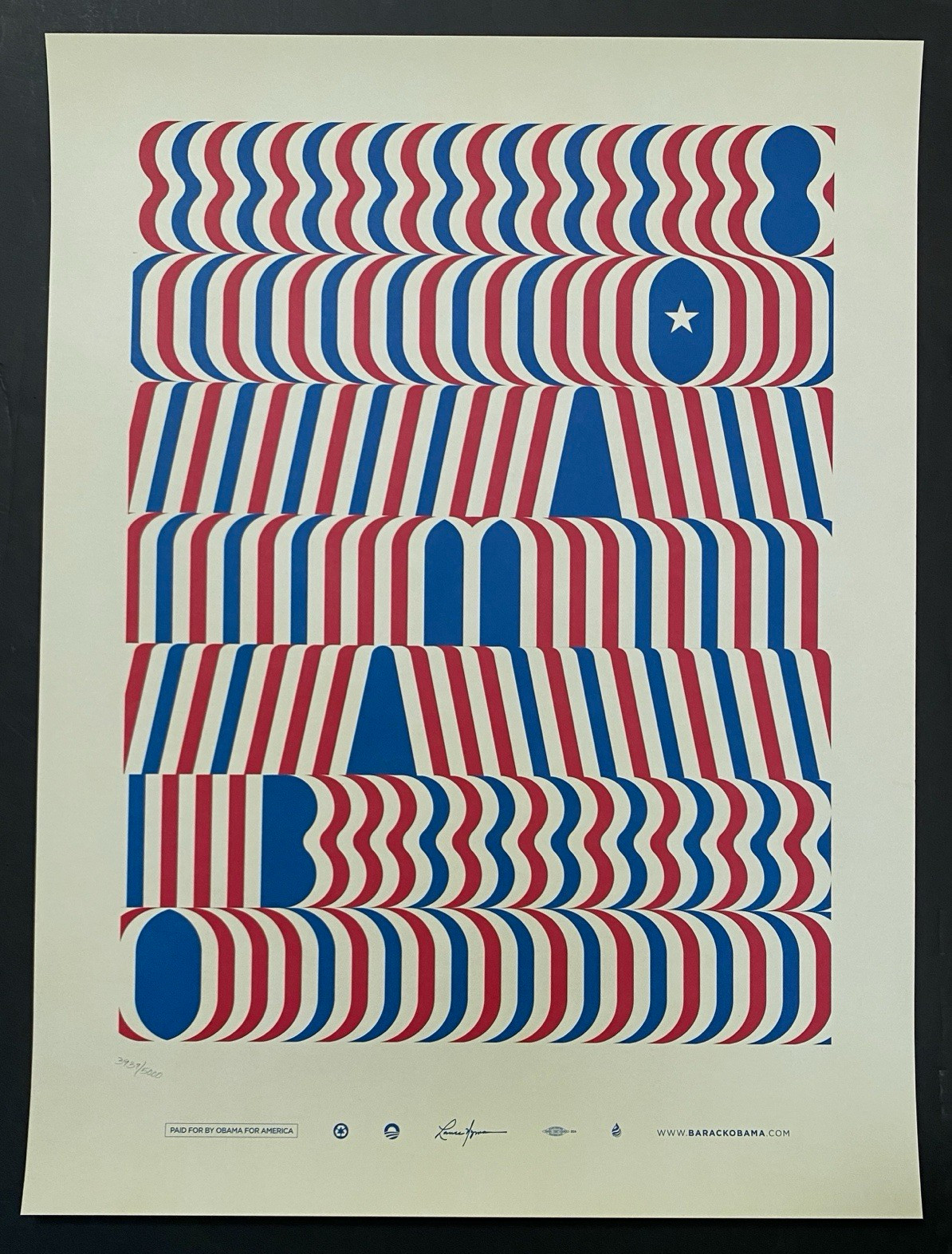 Barack Obama 08 Official Original Campaign Poster Print Numbered Lance Wyman