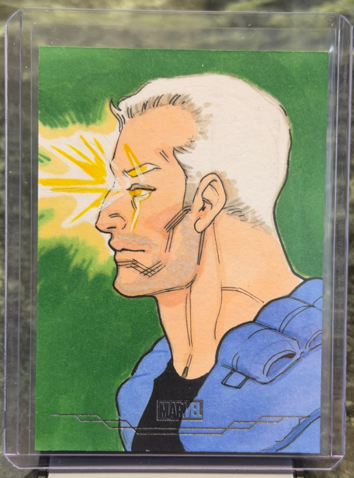 Topps 2026 Marvel Neon CABLE Sketch Card By Hector Barros Auto 1/1