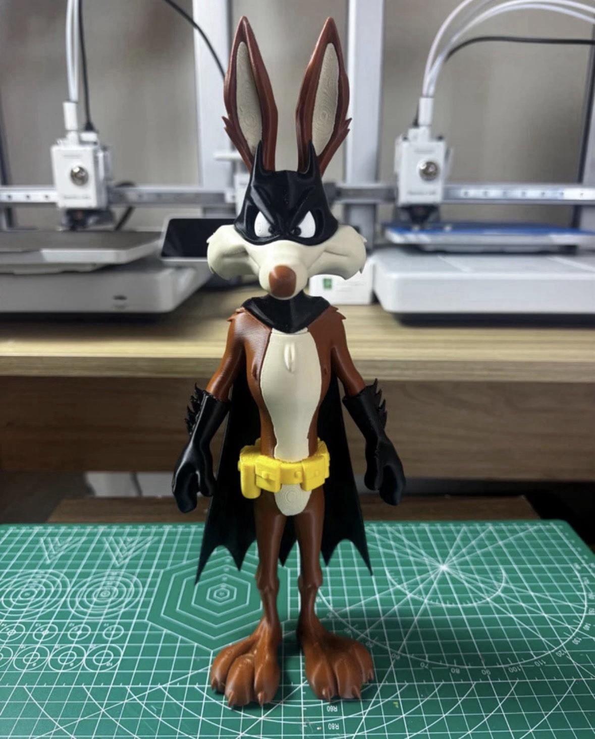 Wile E Coyote As Batman Figurine 3D Printed 12” Two Figures