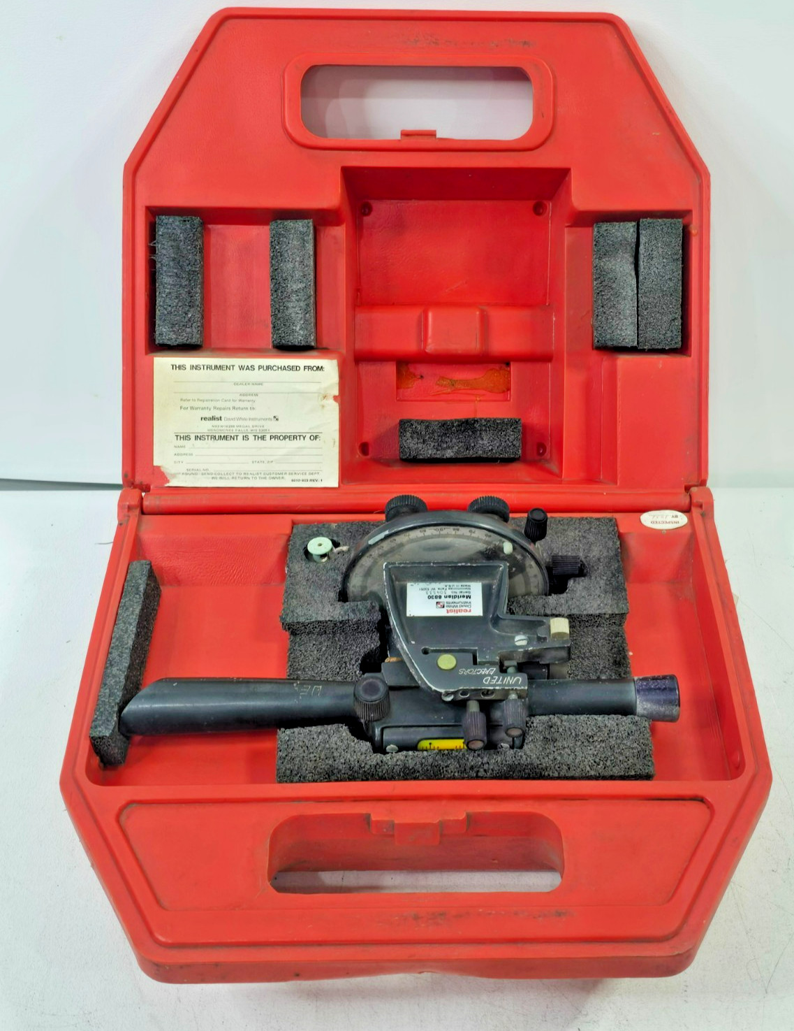 Vintage David White Realist Meridian 8830 Level Transit w Case   AS IS