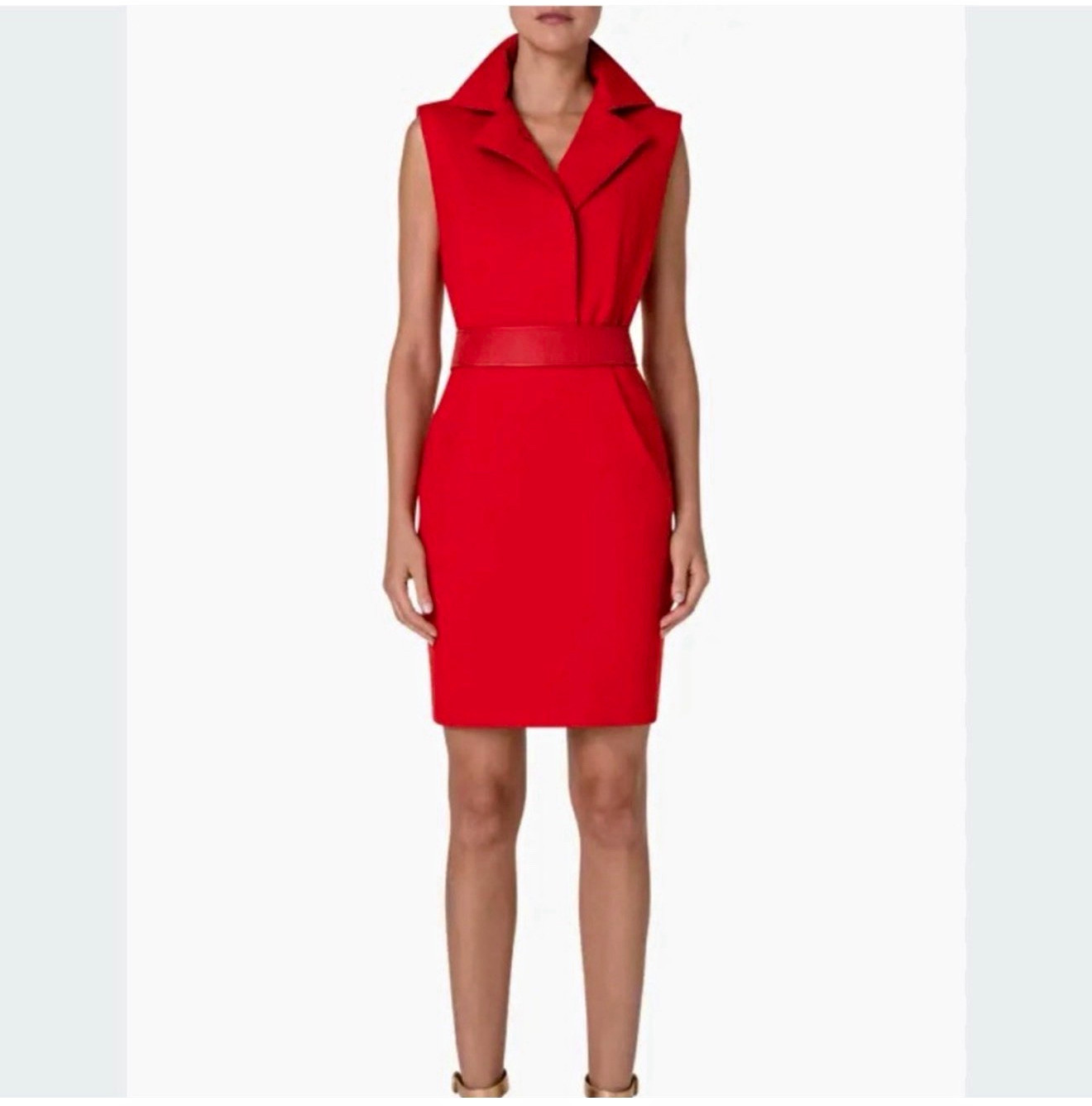 Akris 100 Years Special Edition Viscose Wool Jersey Dress with Horsehair Belt 
