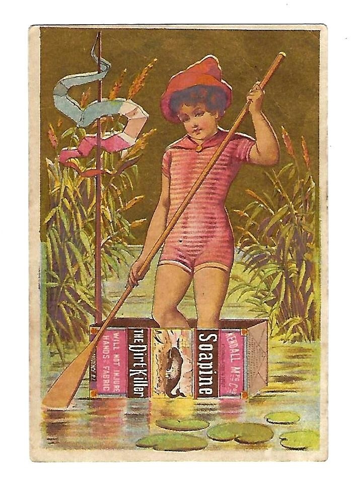 c1890\'s Victorian Trade Card Soapine Kendall MFG. Co. Soaps