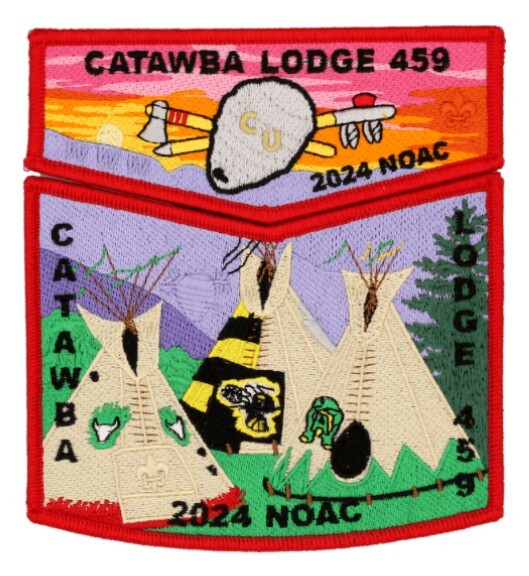 OA CATAWBA LODGE 459 BSA MECKLENBURG COUNTY 2024 NOAC FLAP 2-PATCH TIPI BEEHIVE