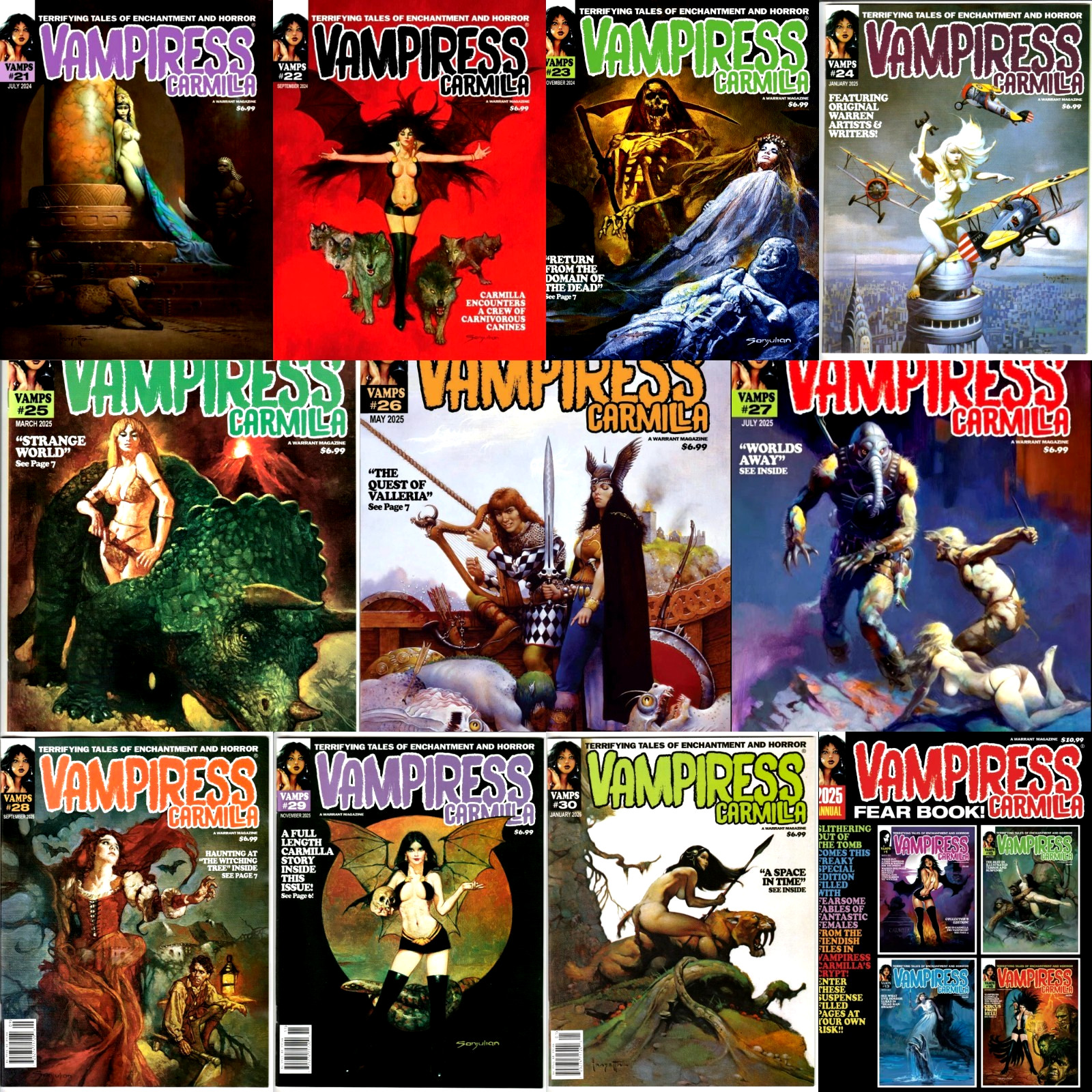 VAMPIRESS CARMILLA LOT OF ISSUES #21 - 30 & ANNUAL #3 2024-25 NEW UNREAD