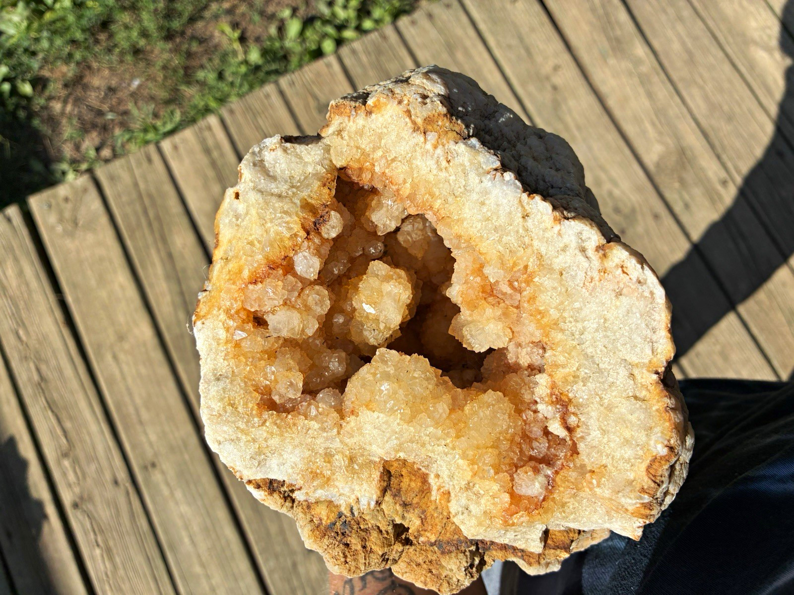 Natural Crystal yellow/orange/white, 8lbs, Indiana geode Natural Crystal yellow/orange/white, 8lbs, Indiana geode