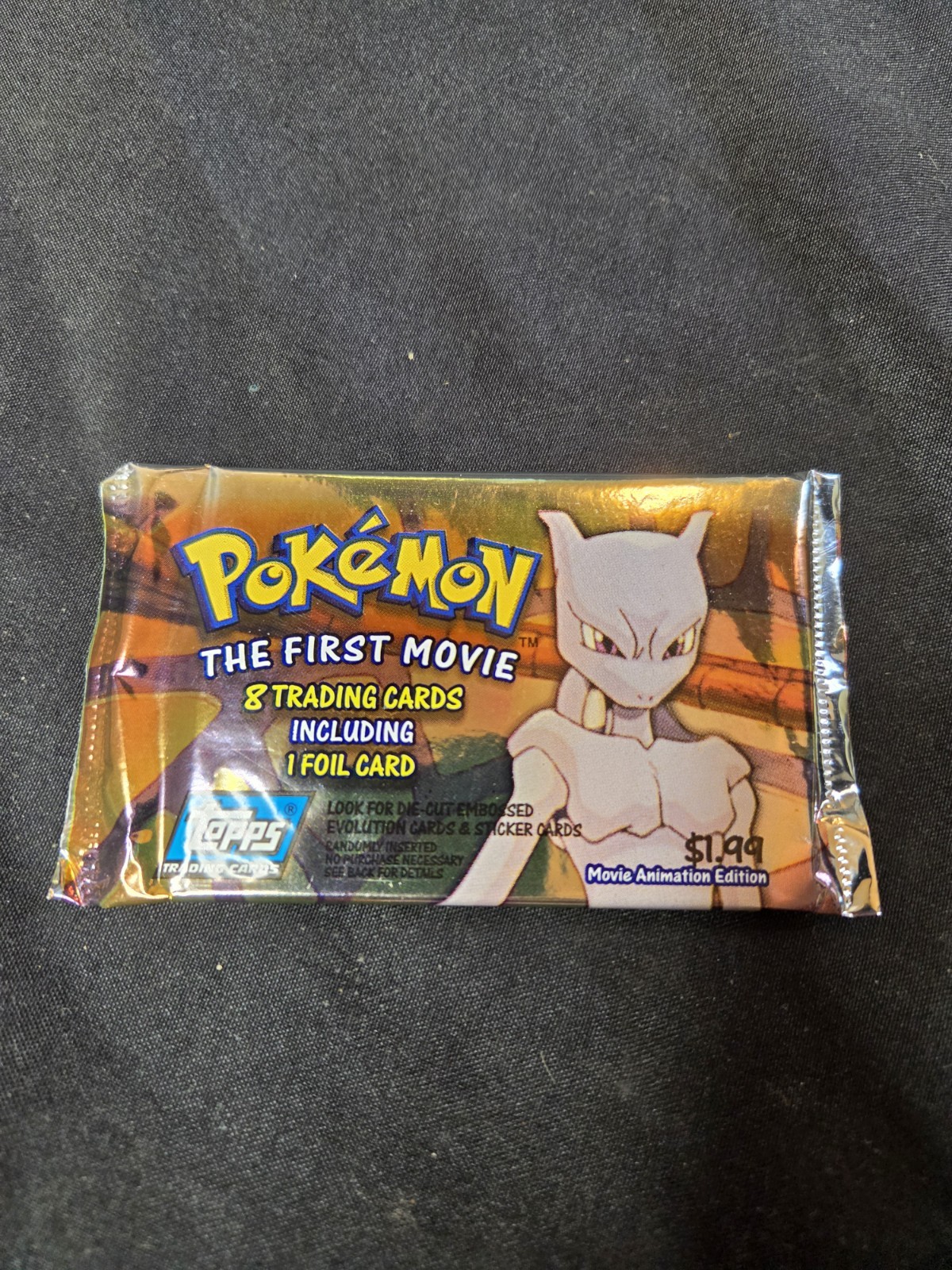1999 Topps Pokémon The First Movie Animation Edition Sealed Pack 8 Cards + Foil