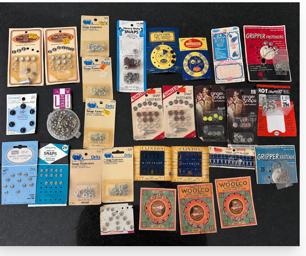 Vintage Sewing Notions Lot Dritz Prym Singer Snaps Needles Fasteners Crafts