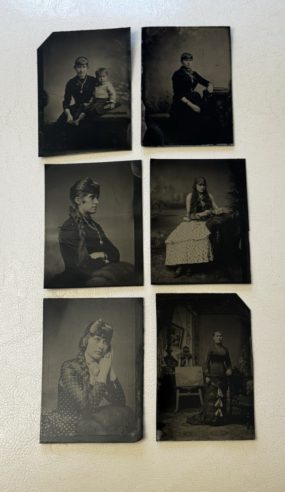 Antique Victorian Tintype (ferrotype ) Photo Lot of Six Portraits 1850s-1900s