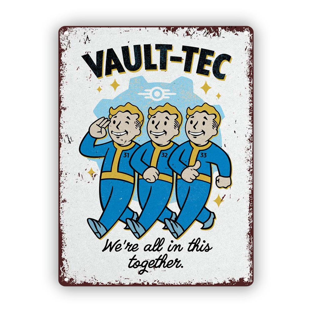 Vault-Tec Retro Tin Metal Signs - Vault-Tec Retro Tin Metal Signs -
