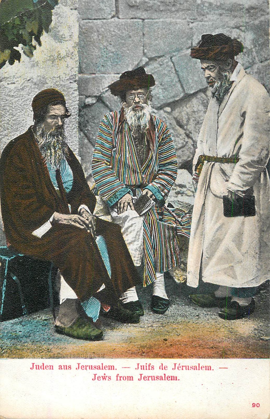 B650 Jews from Jerusalem Postcard Ottoman Palestine Judaica Holy Land Unposted