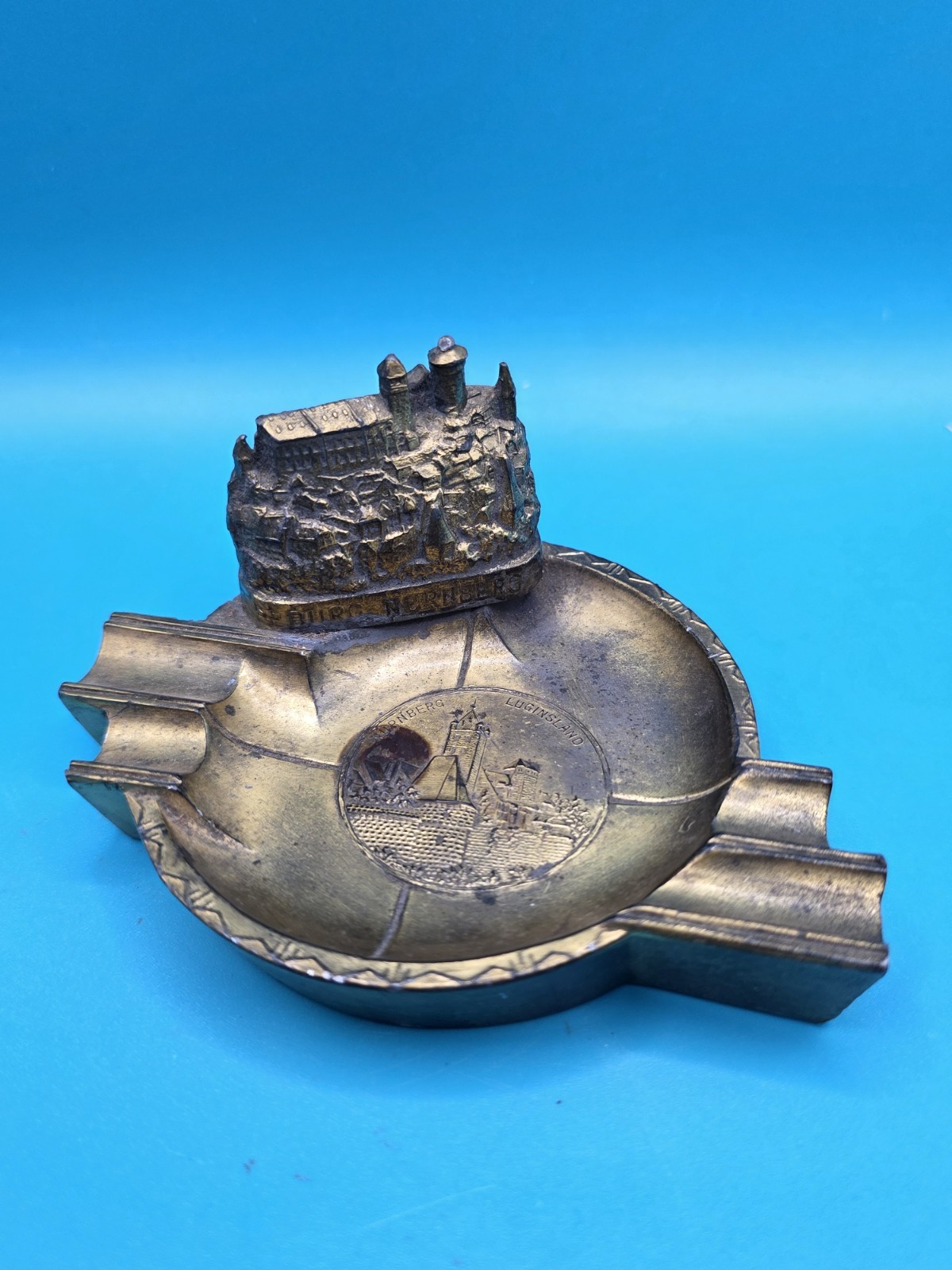 VTG Rare Nurnberg Luginsland Metal Ashtray Castle