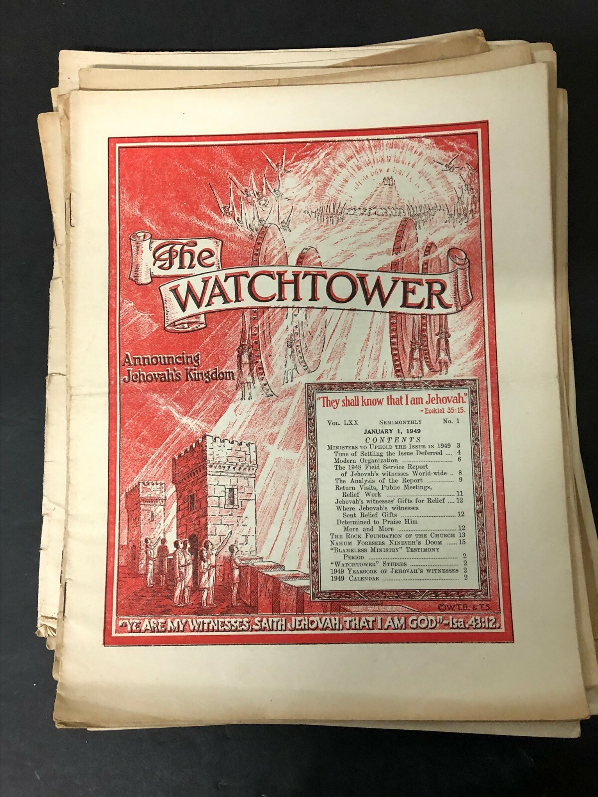 Vtg WATCHTOWER JEHOVAH'S WITNESSES Magazine Newspaper lot of 21  - 1949