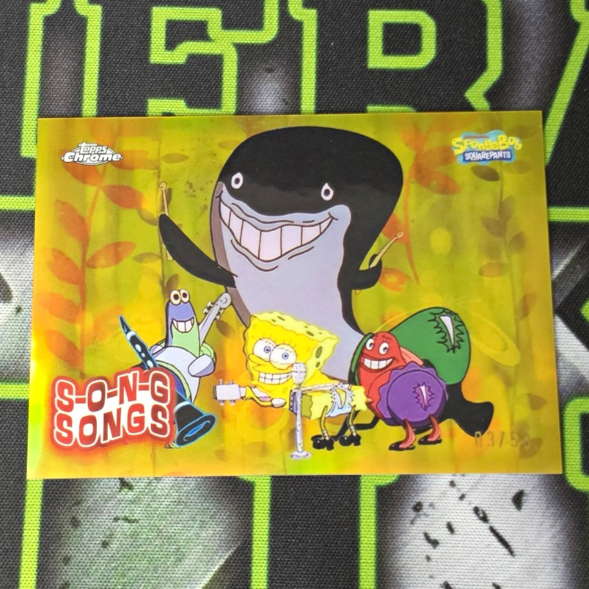 2025 Topps Chrome SpongeBob SquarePants S-O-N-G Songs #S-8 Ripped Pants GOLD /50 2025 Topps Chrome SpongeBob SquarePants S-O-N-G Songs #S-8 Ripped Pants GOLD /50