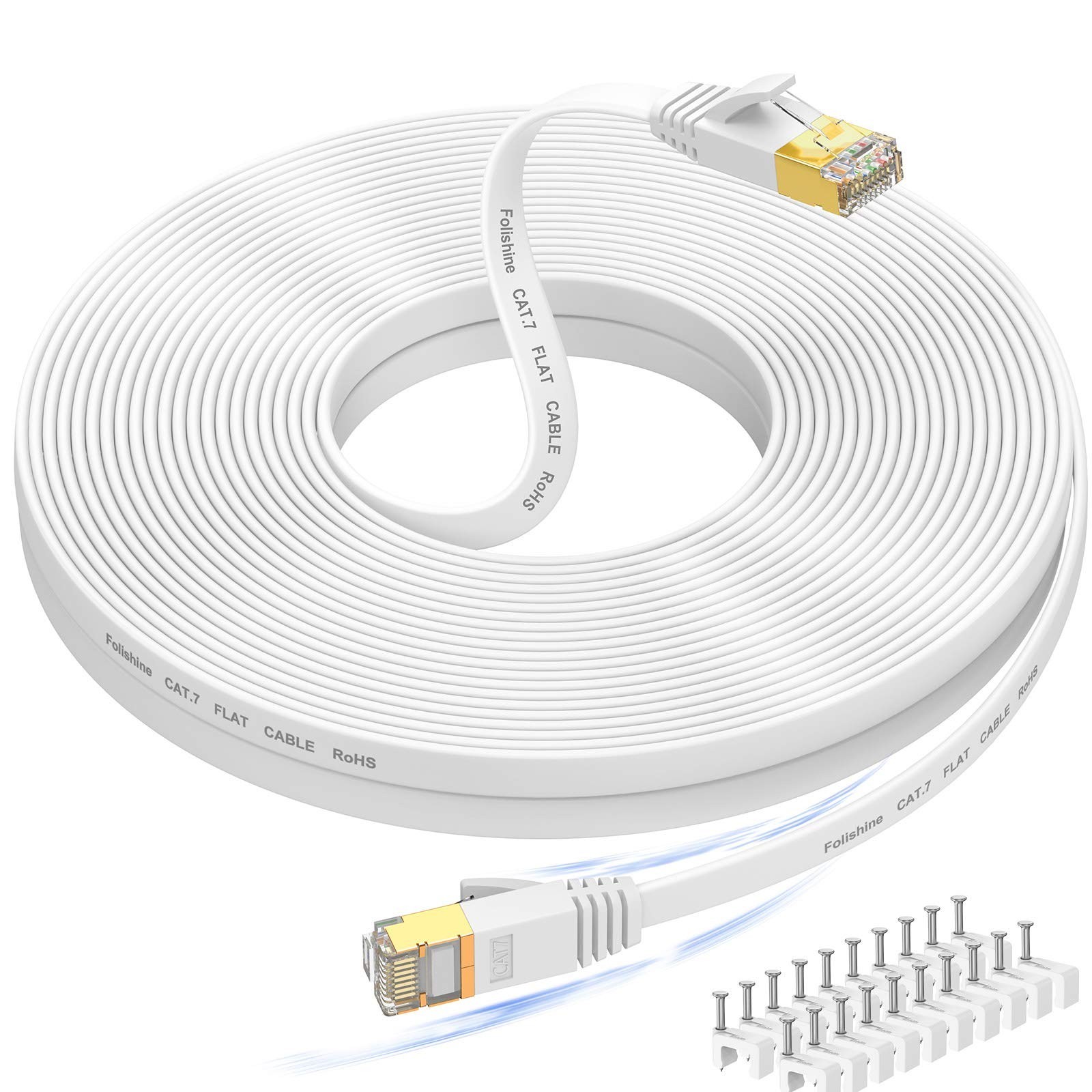 Ethernet Cable 60 ft, Cat 7 High Speed Long Shielded Internet Network Cable