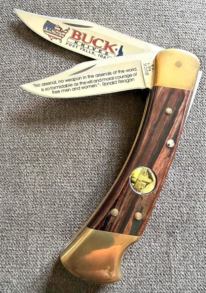 VINTAGE 2006 BUCK 110/112 DUAL BLADE FOLDING LOCK BACK UNUSED