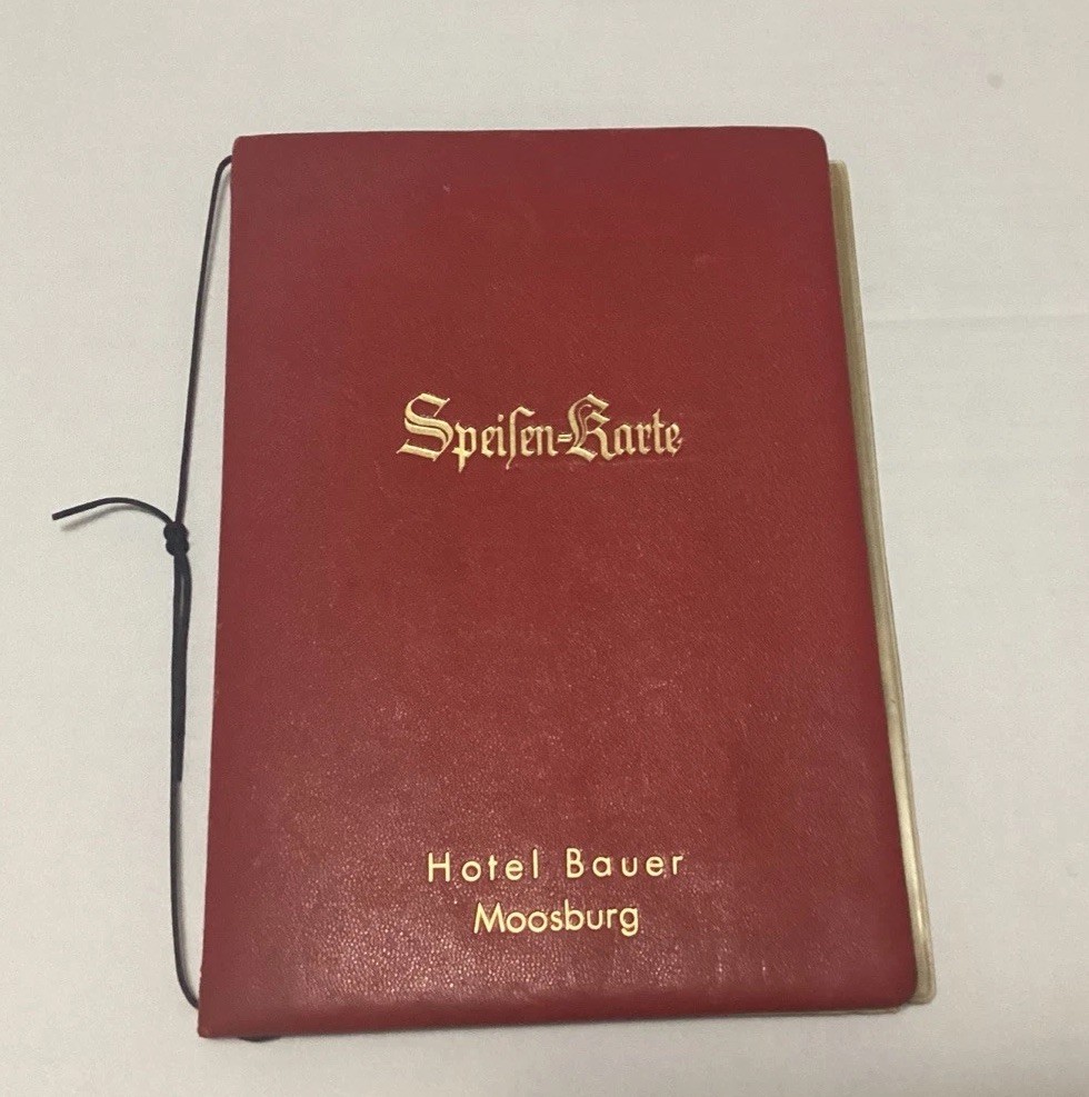 Old 1957 Hotel Bauer Moosburg Bavaria Germany Restaurant Menu And Wine List