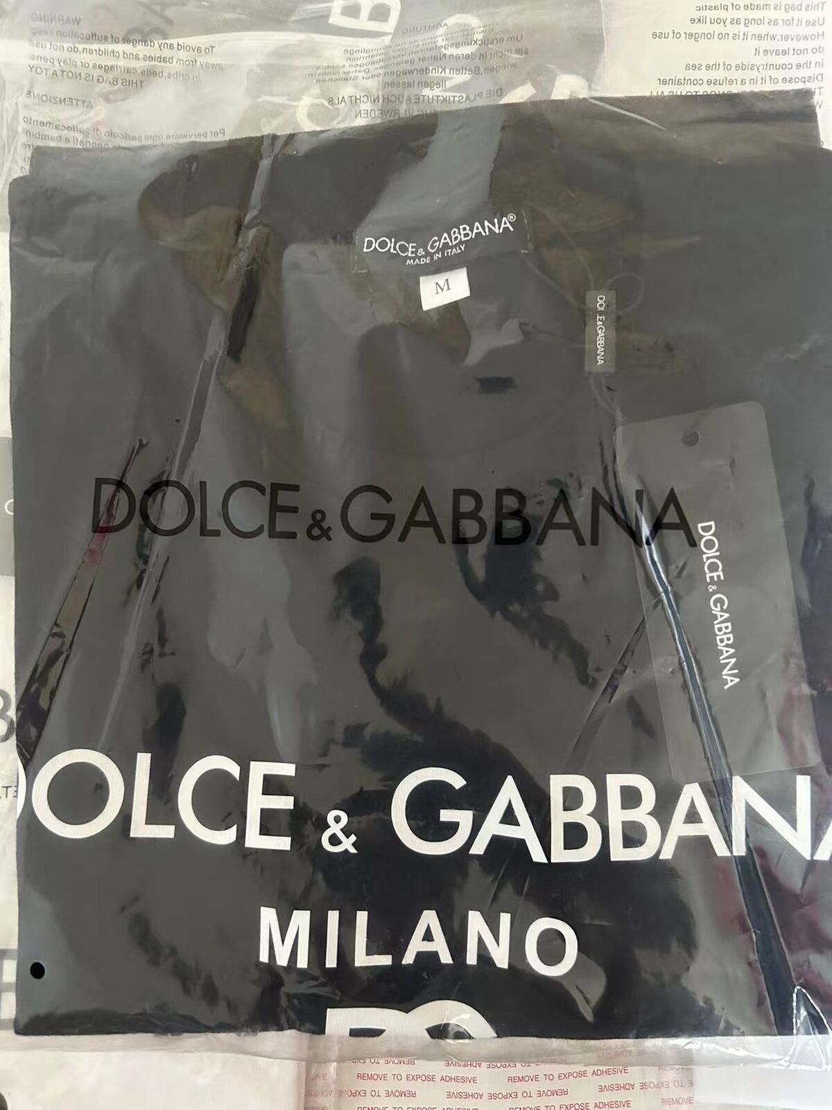  Dolce & Gabbana Men Logo Print T-shirt Short Sleeves