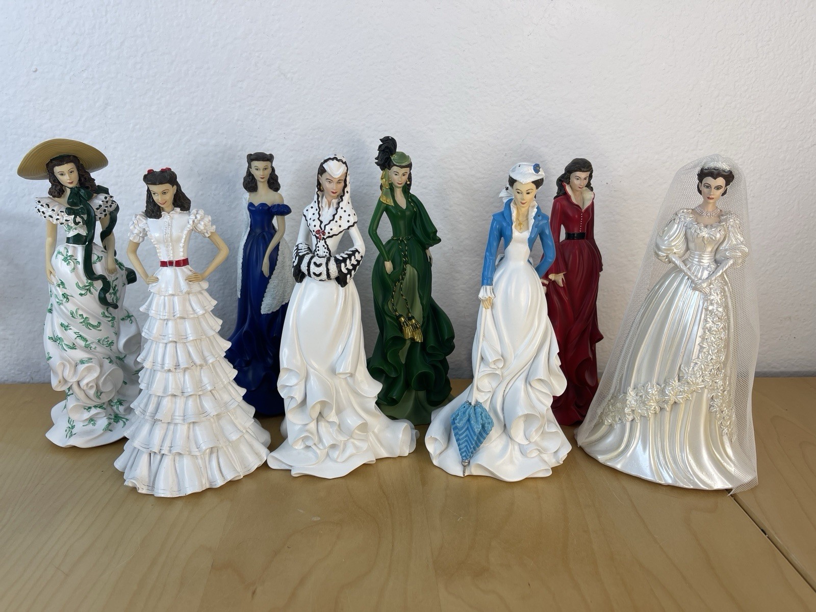 8 Pc Lot Hamilton Collection Gone With the Wind Scarlett O\'Hara w/ Wedding Belle