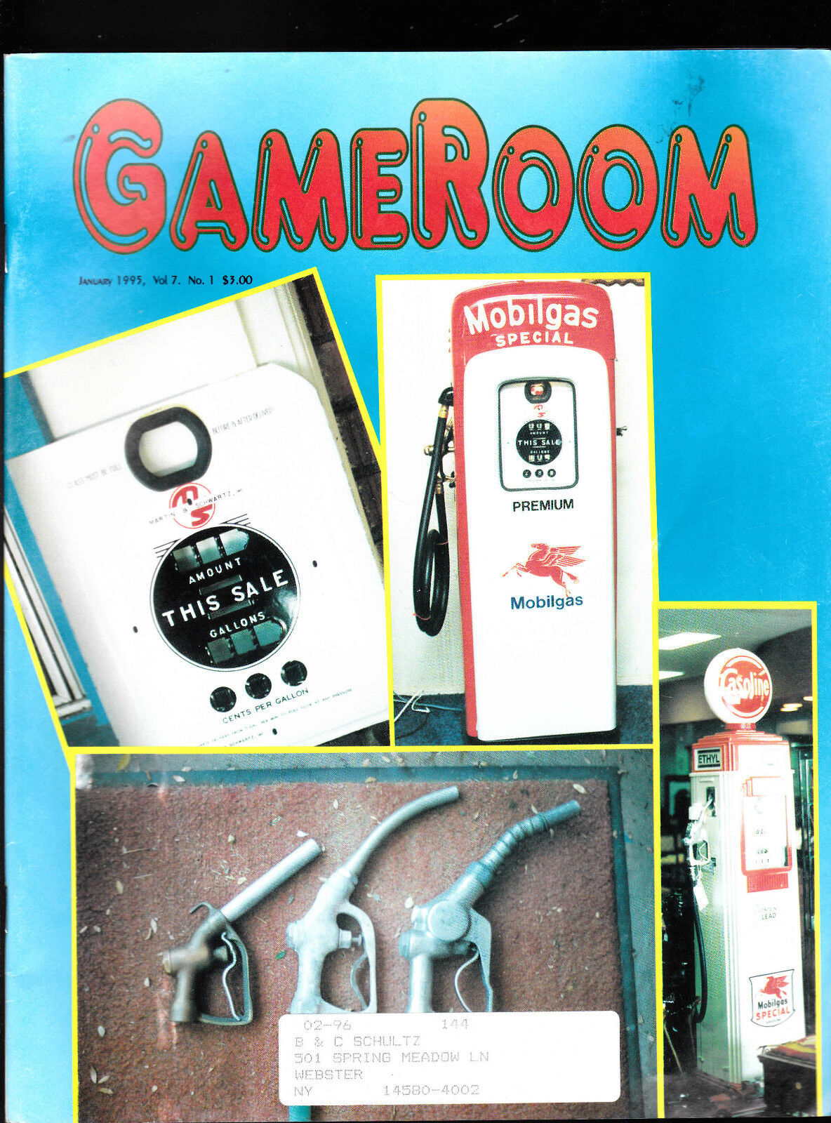 GameRoom Magazine Mobilgas Pump Bally MPU Pinball January 1995