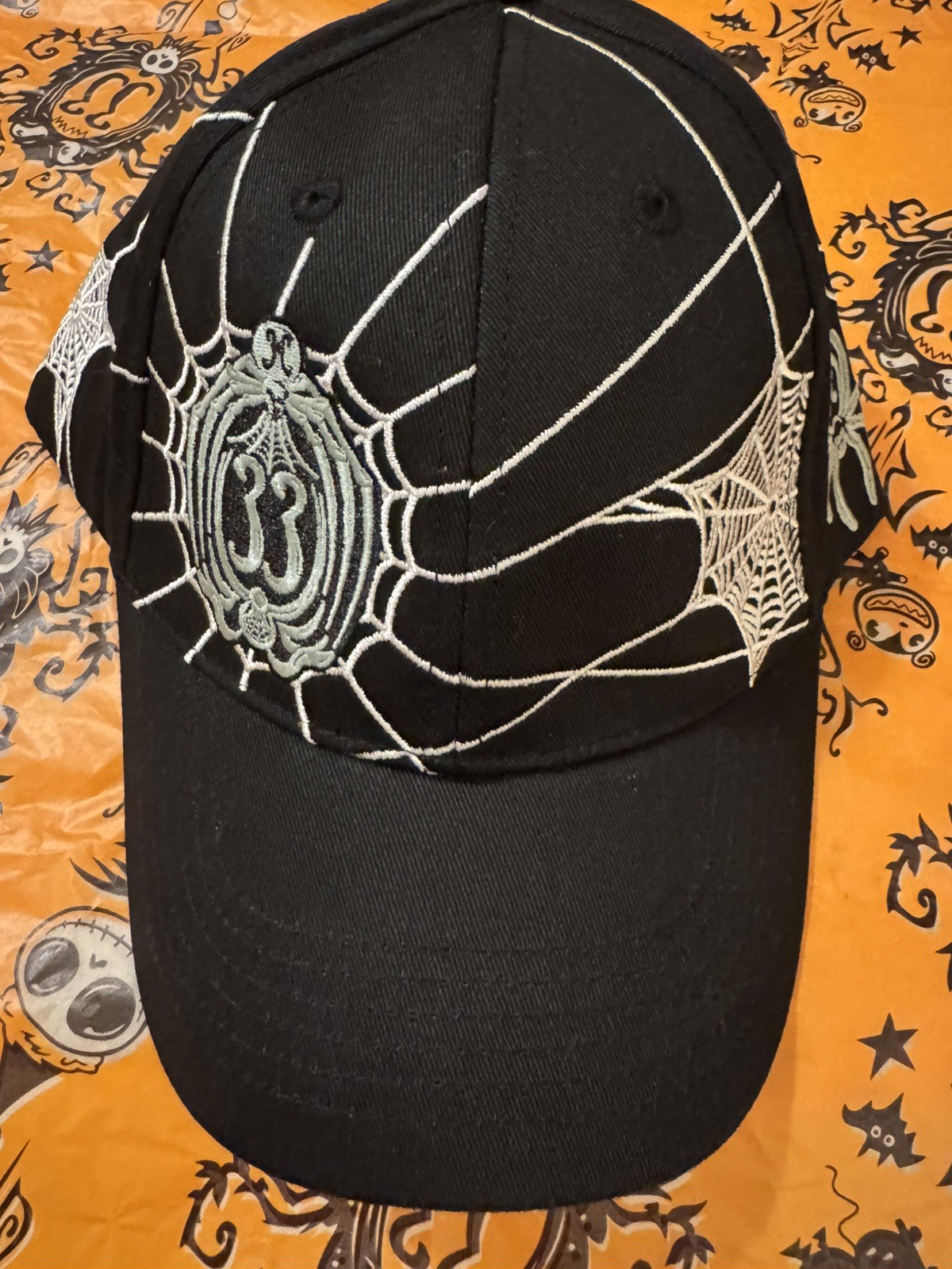 Club 33 Halloween 2026 Glow In The Dark Hat Baseball Cap Spiderweb Disneyland 