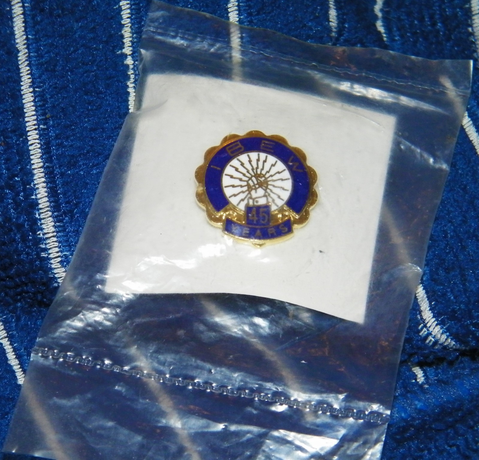 IBEW 45 YEAR PIN still sealed never worn