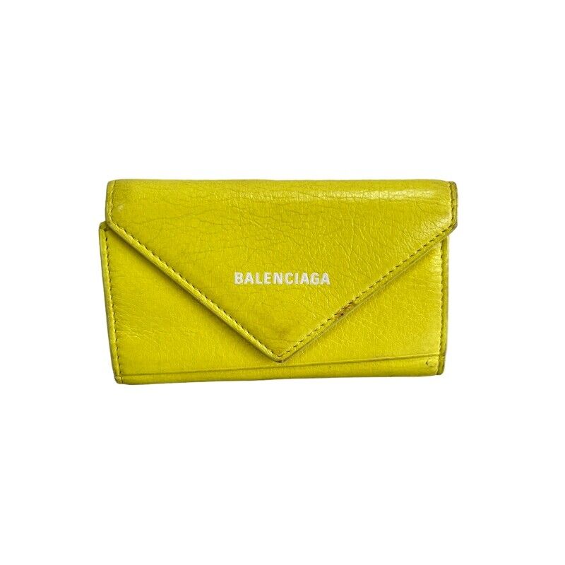 Balenciaga Paper 6 Row Key Case Yellow 499204 Women'S